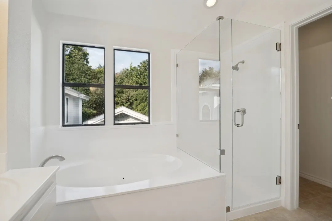 Garden tub and shower.