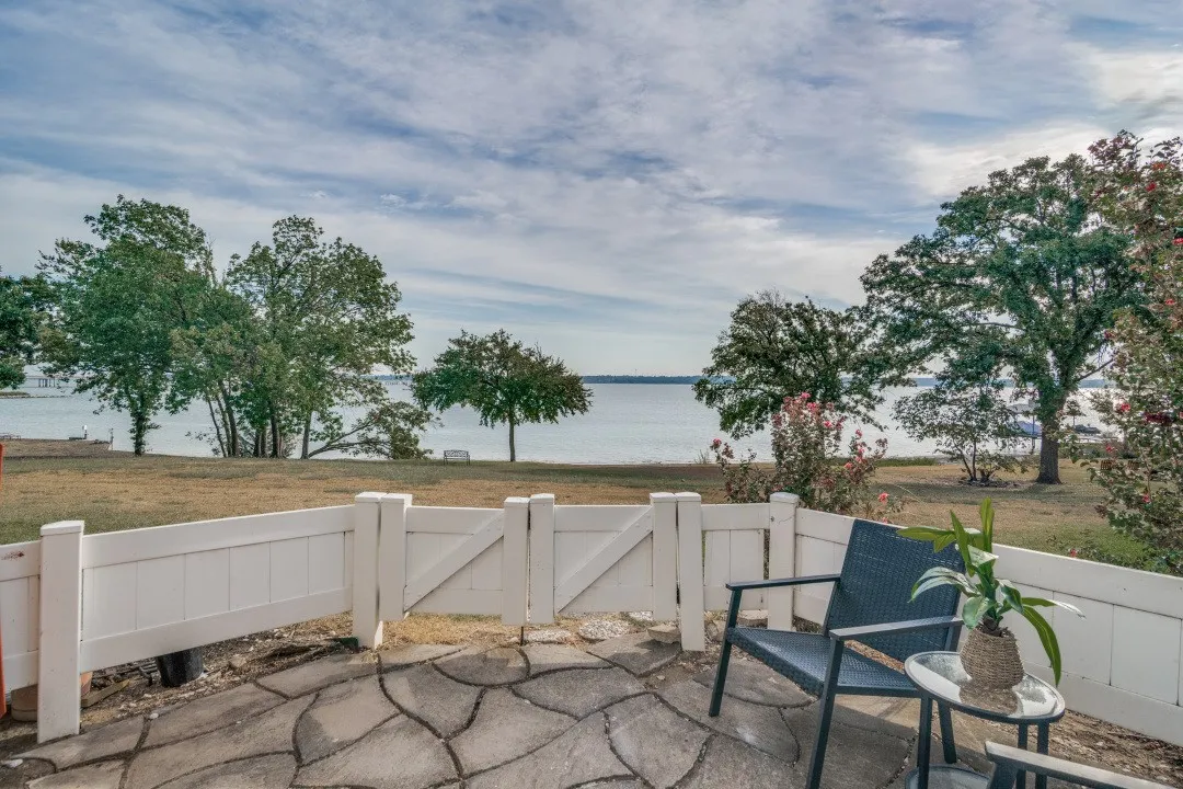 Private patio with deck.