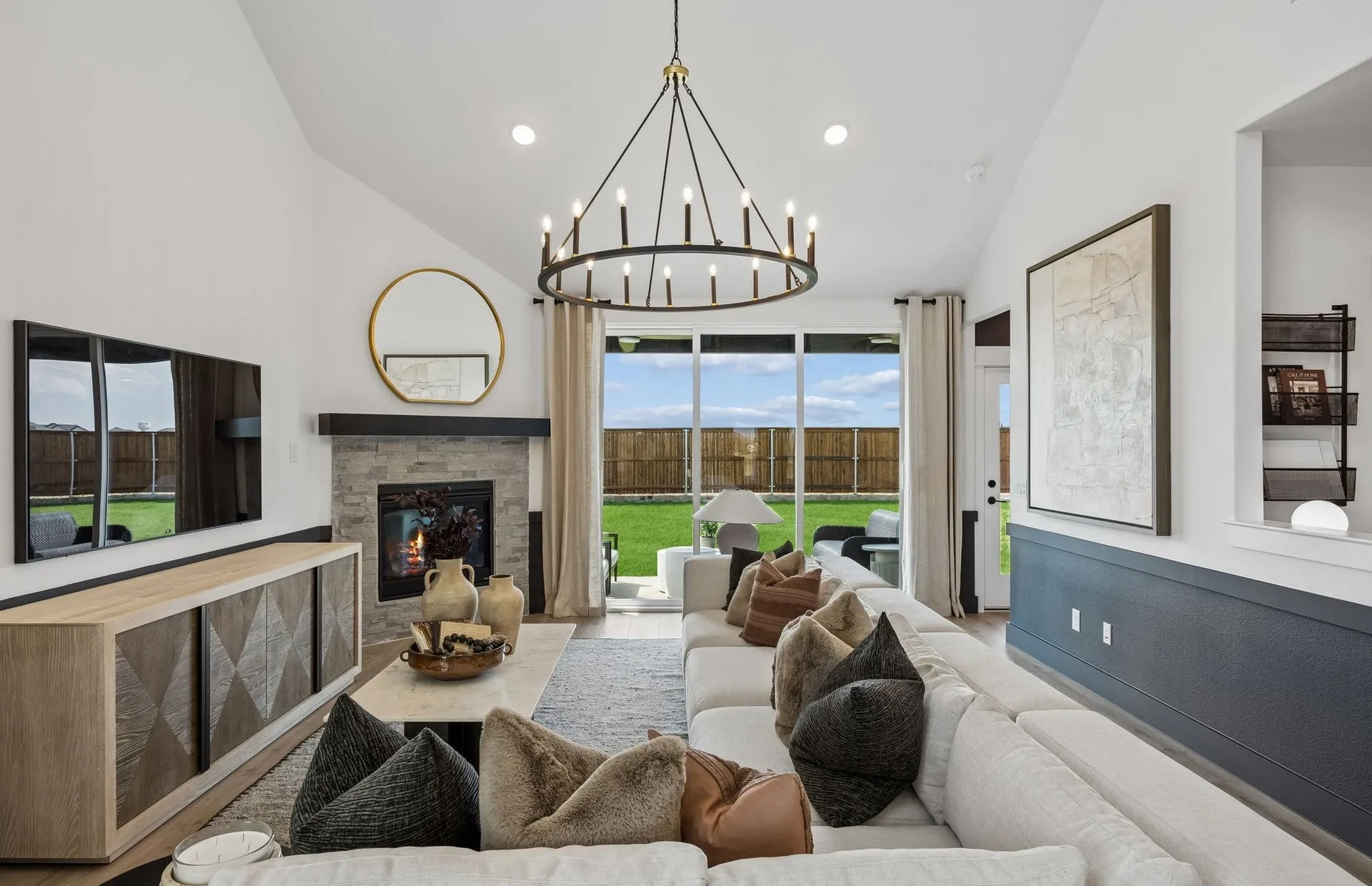 *Model Representation - Spacious gathering room with large windows