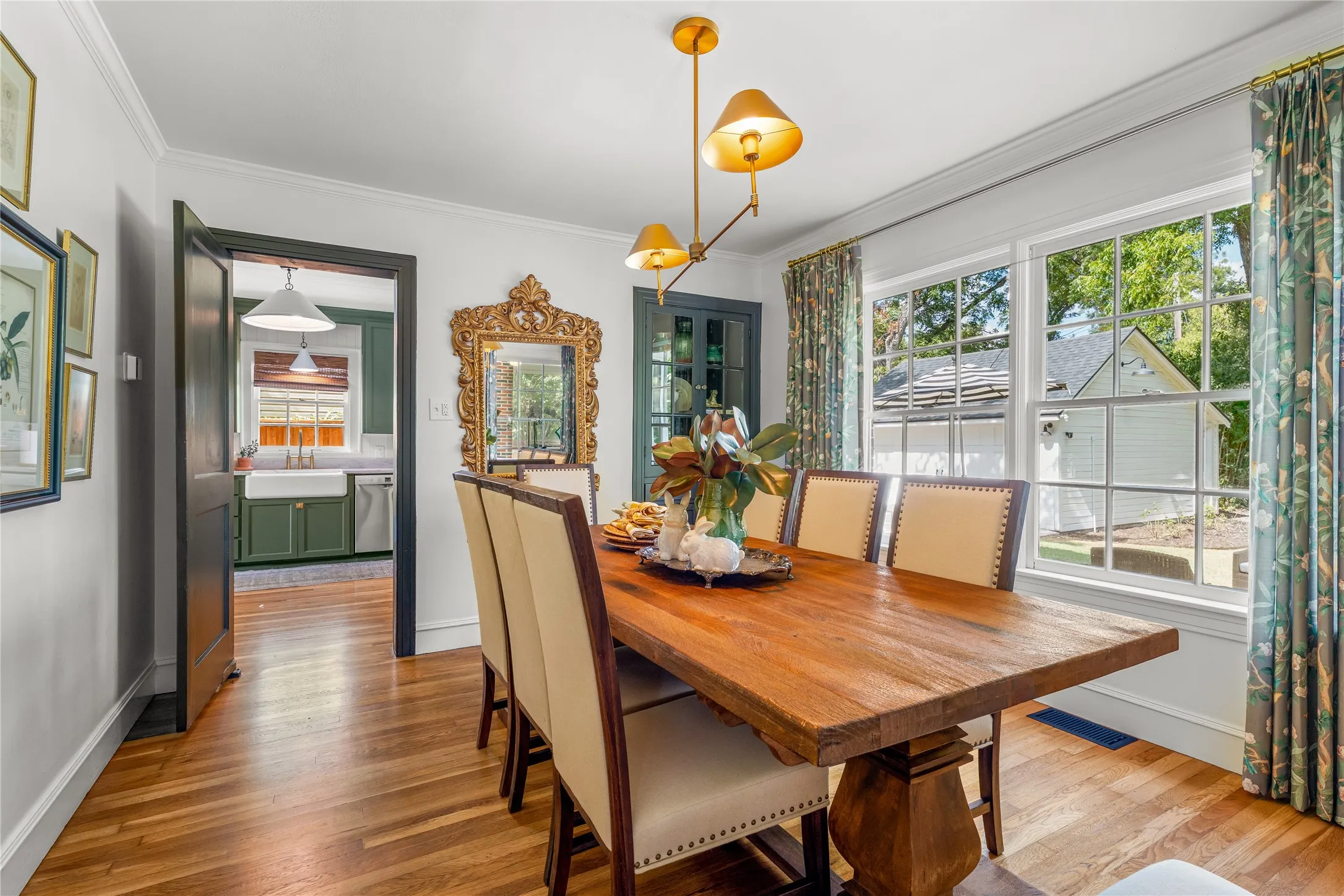 Wood-finish flooring throughout