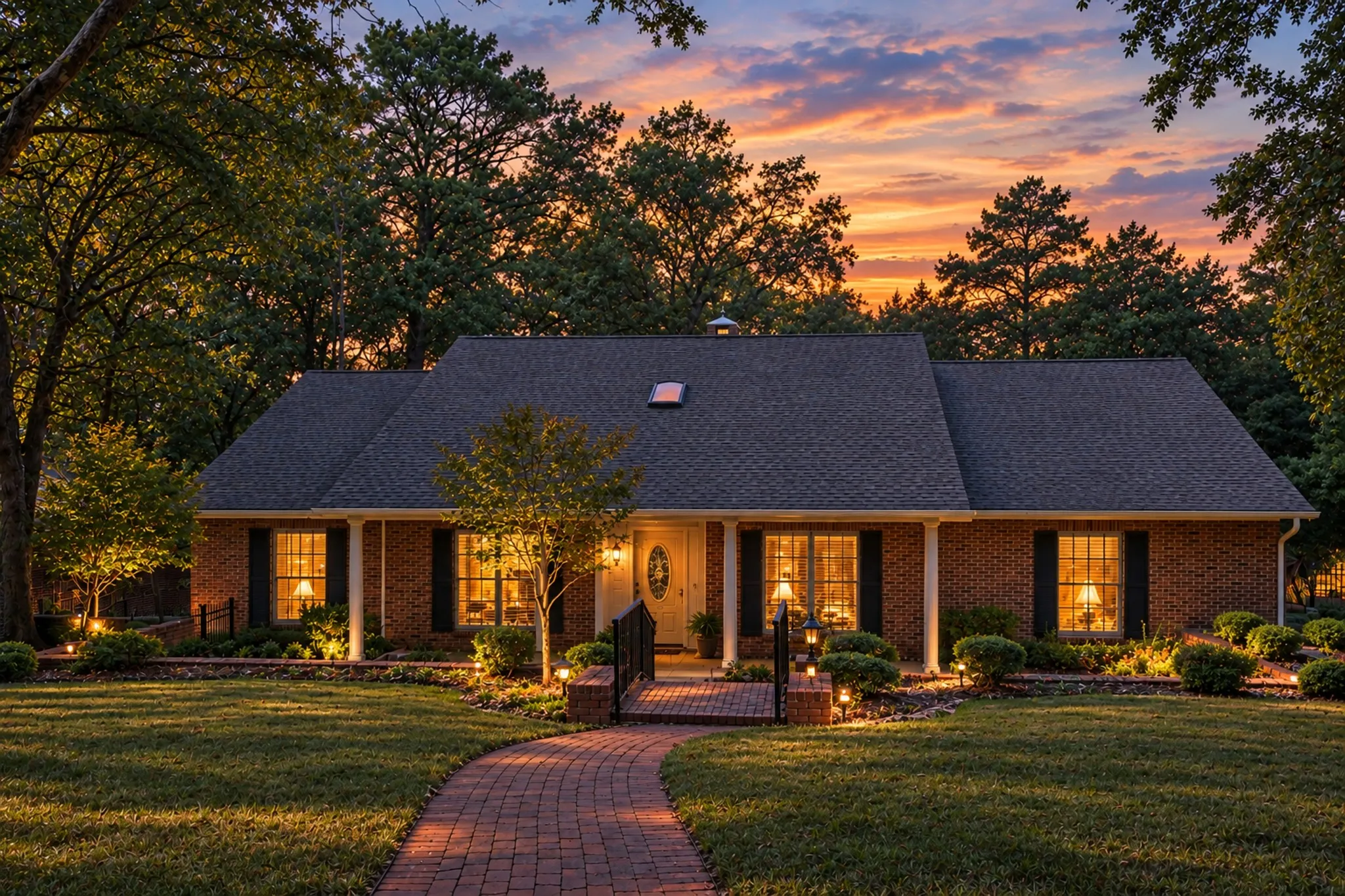 Sunset view offers peaceful curb appeal