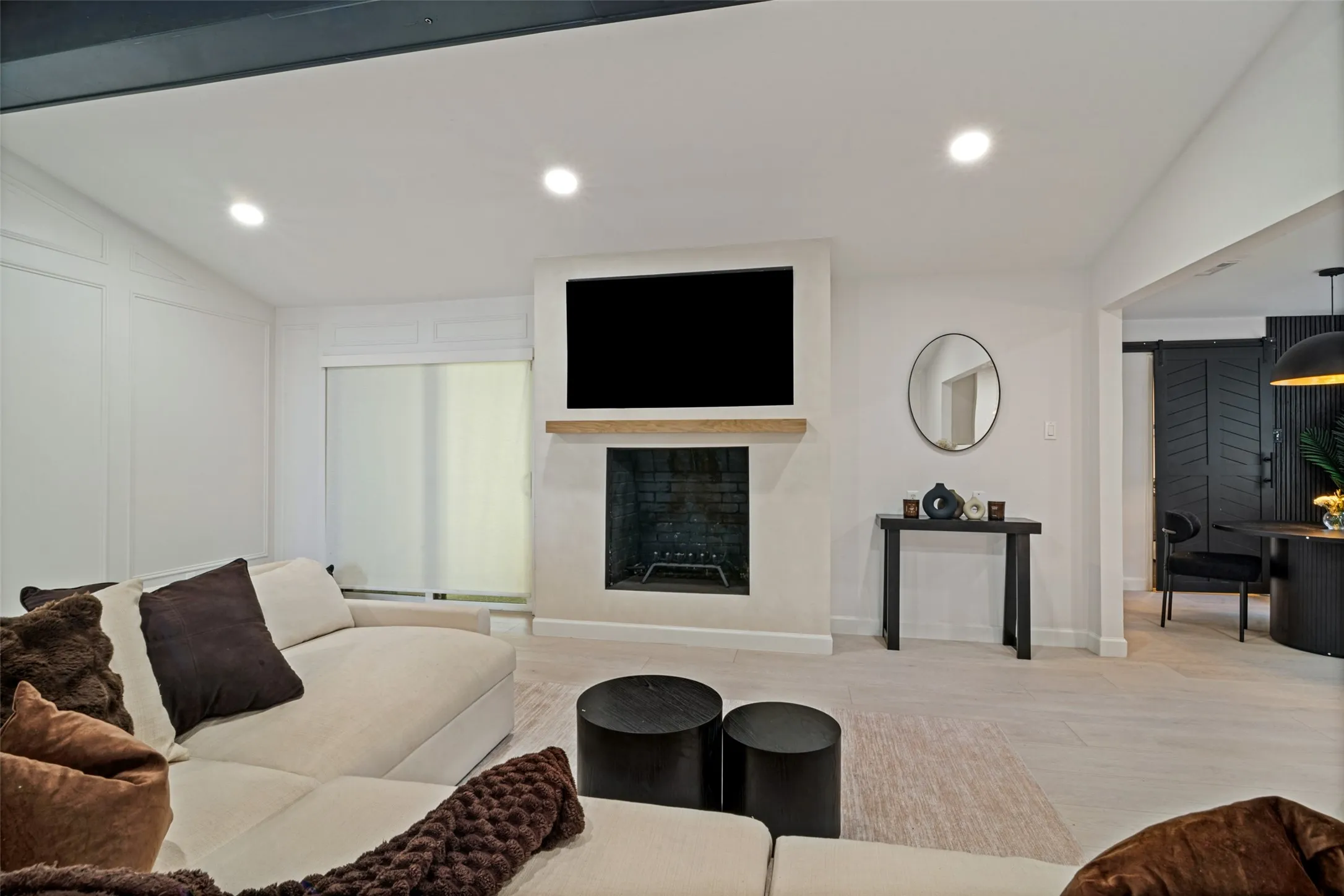 White walls with board and batten detailing