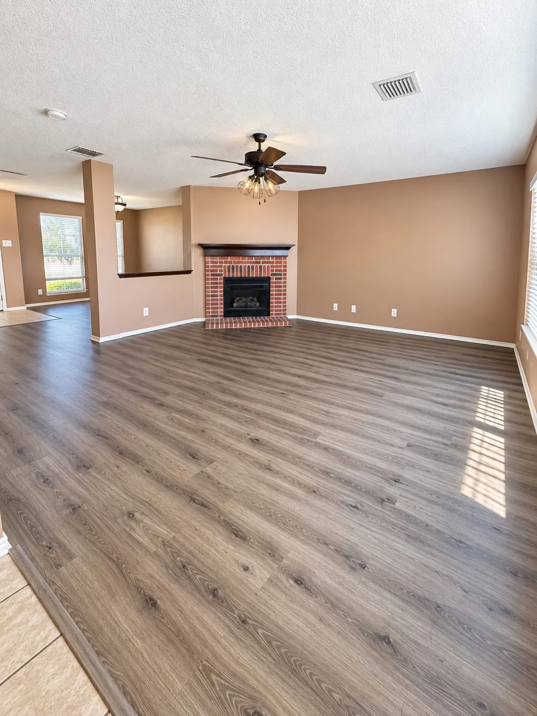 living room with fireplace