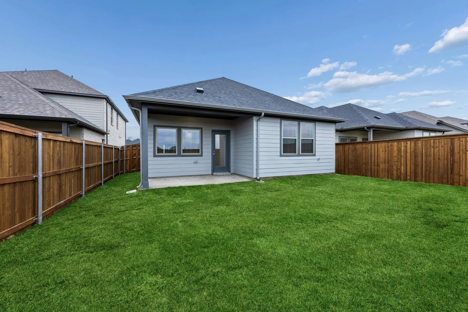 Covered Patio in the Cedar home plan by Trophy Signature Homes – REPRESENTATIVE PHOTO