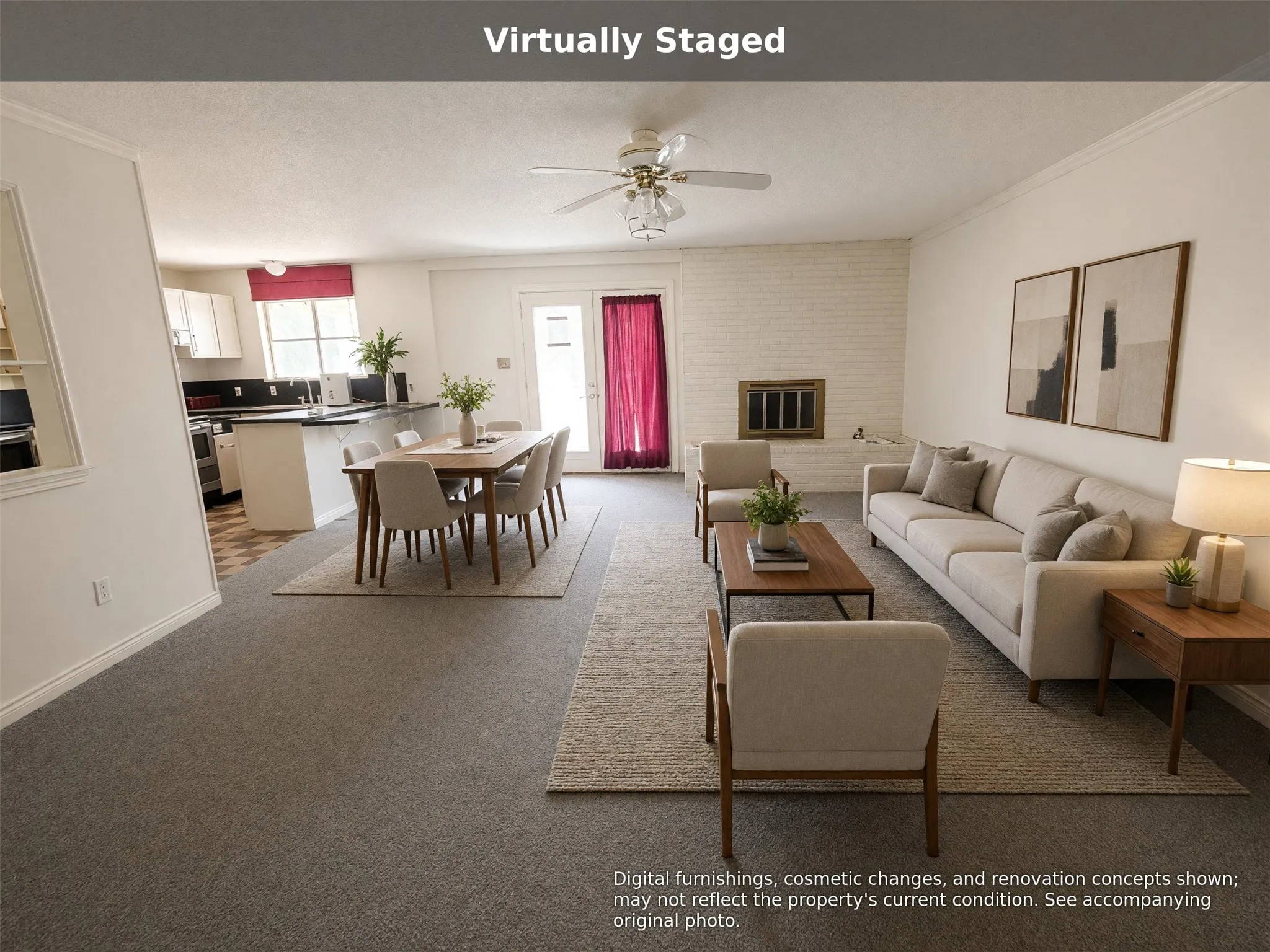 AI enhanced, virtually staged