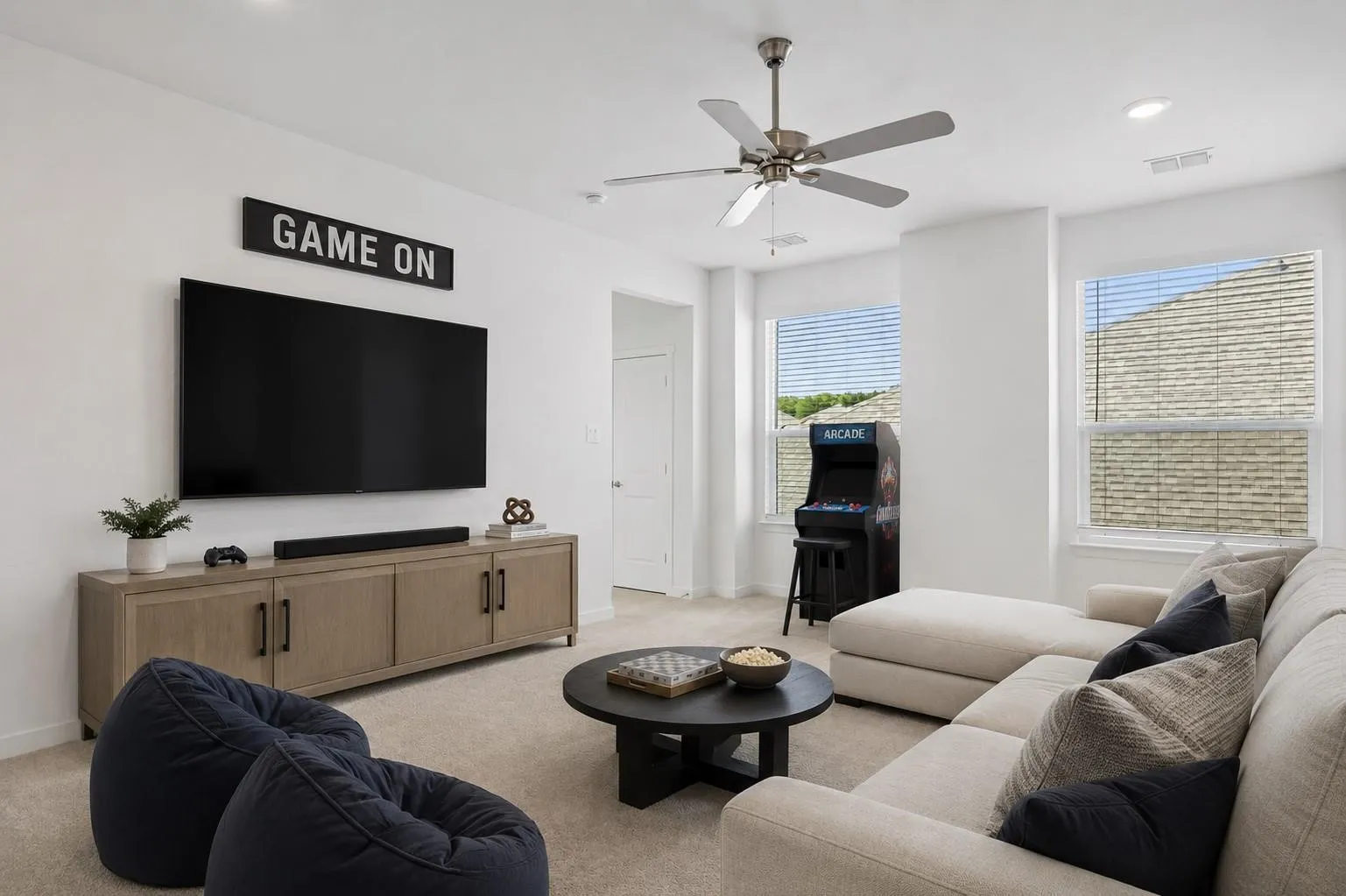 Game Room—Virtually staged
