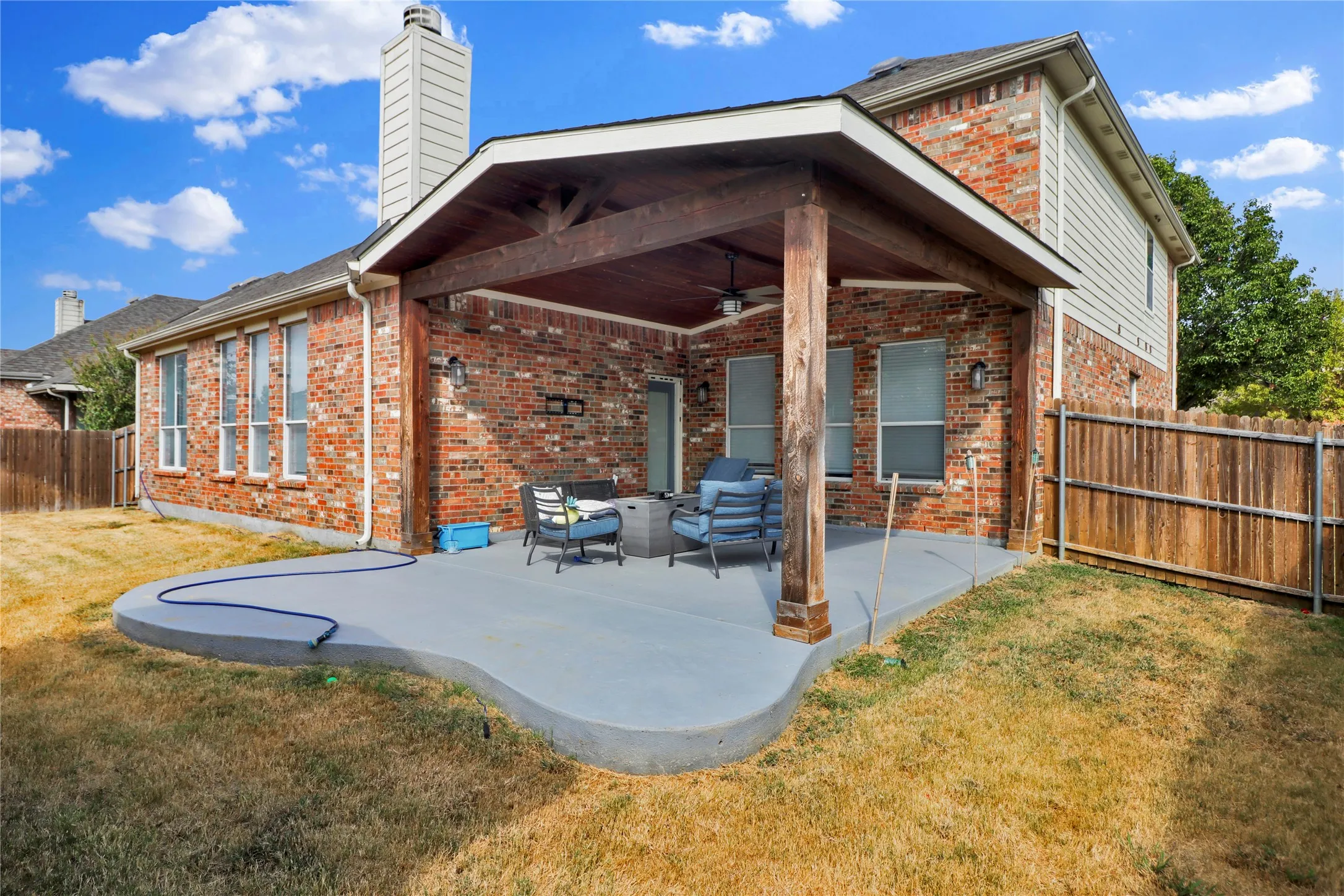 Extended covered patio.