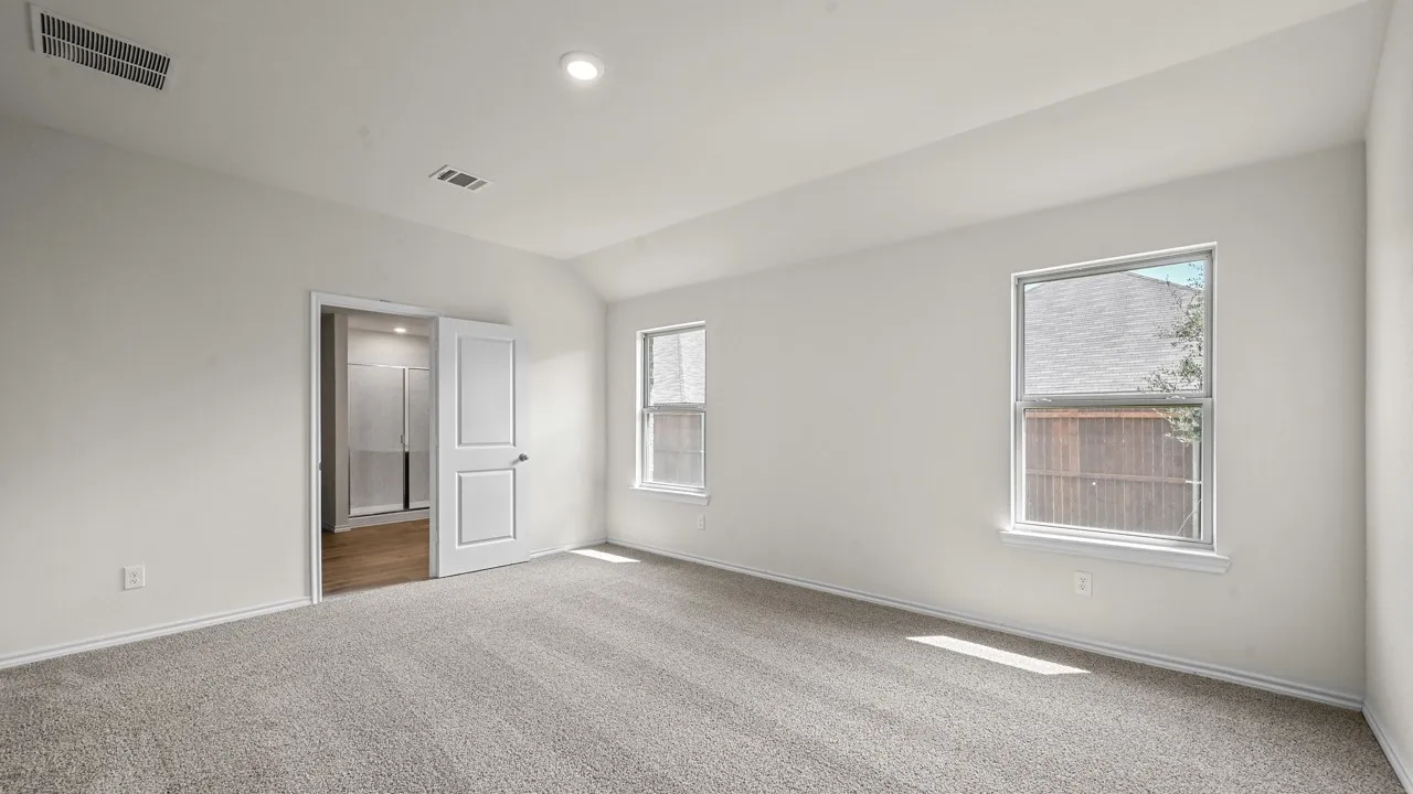 Vaulted ceiling with recessed lighting