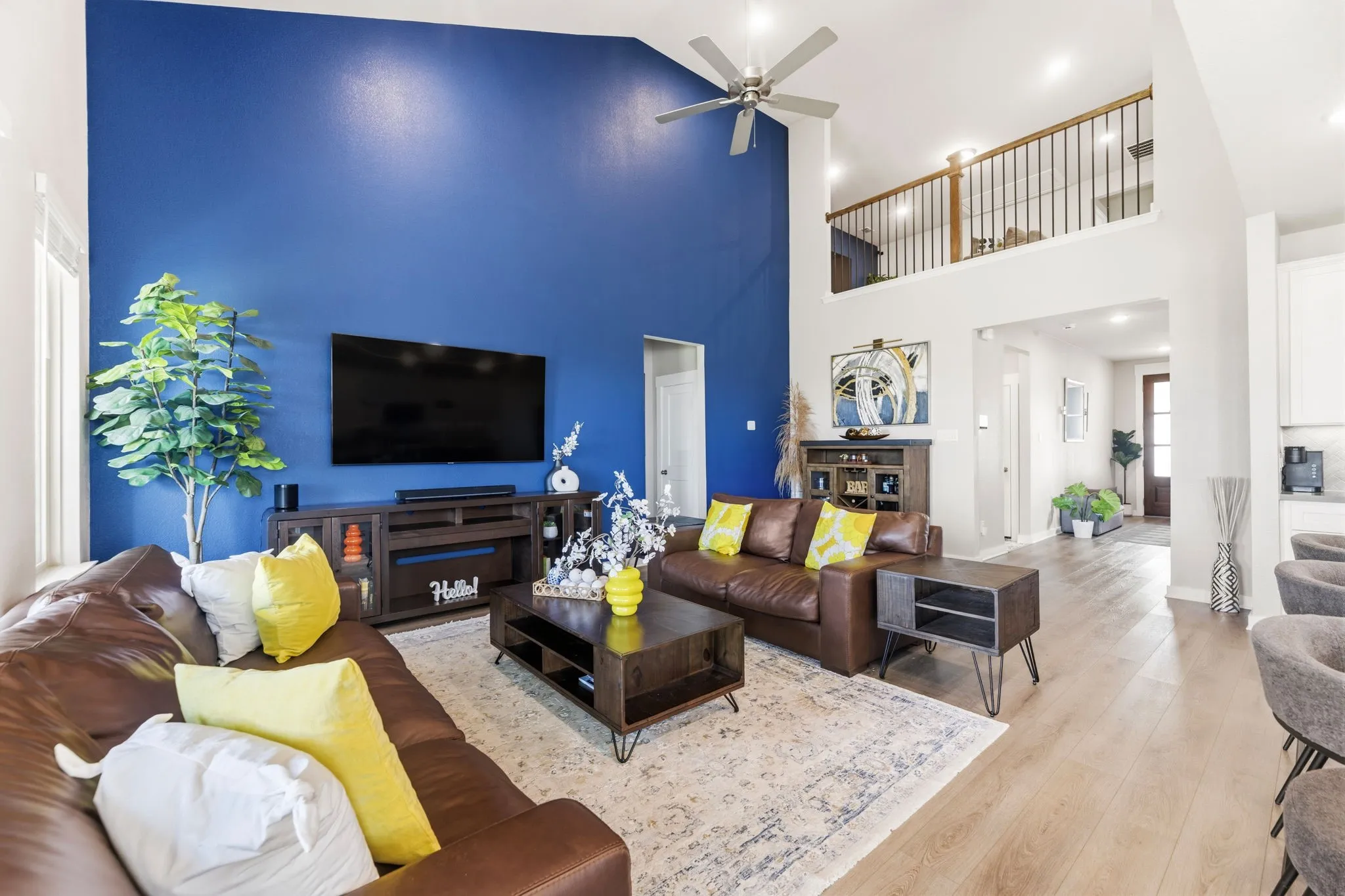 Vaulted ceilings in the living room