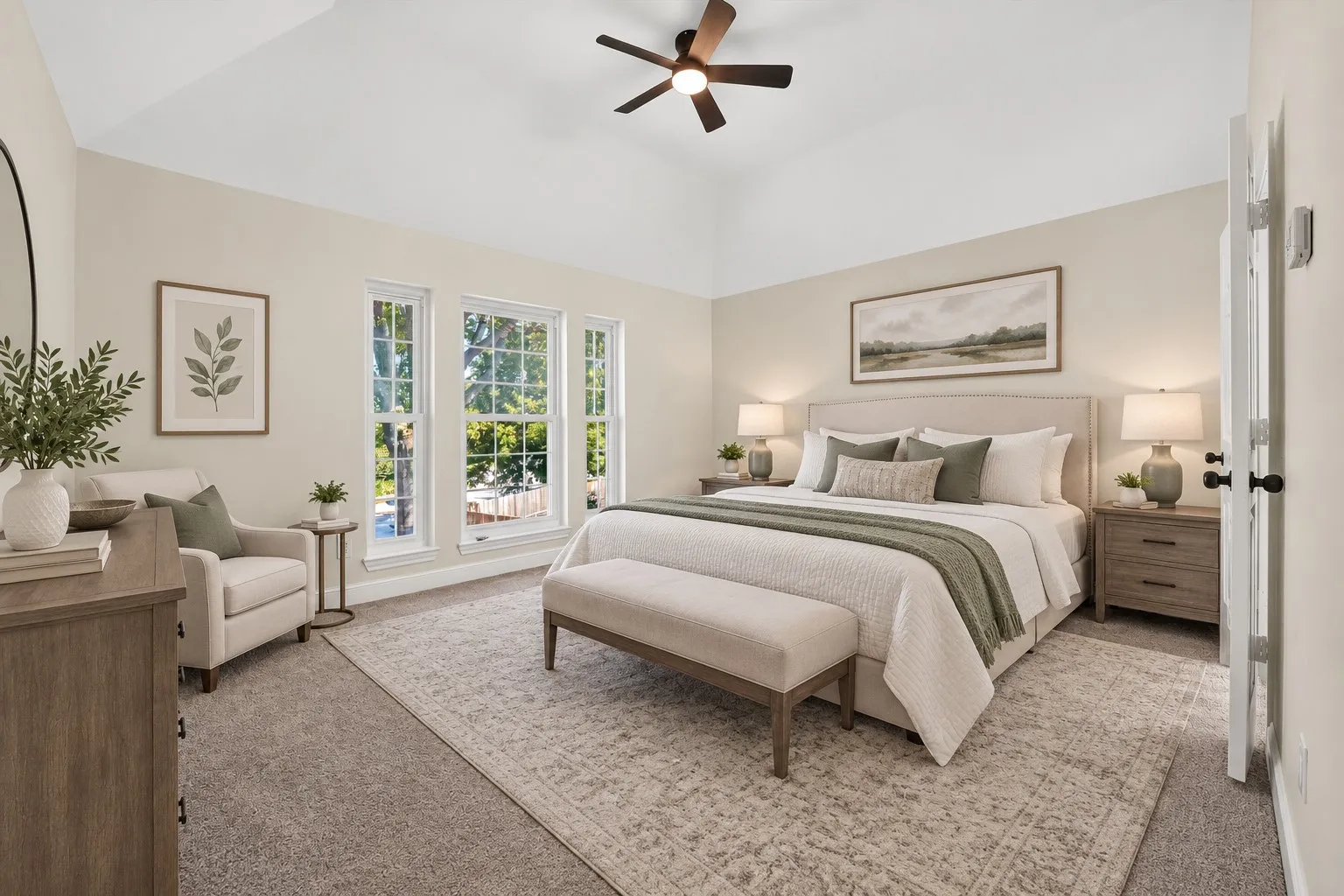 Virtually Staged Primary Bedroom