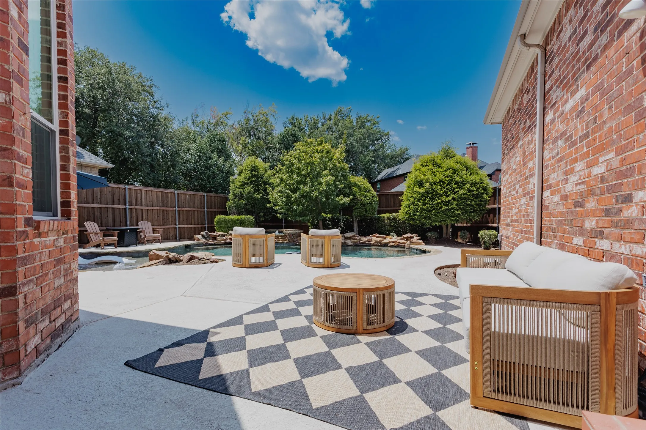 Awning Covered Patio, for Relaxing or Entertainment.