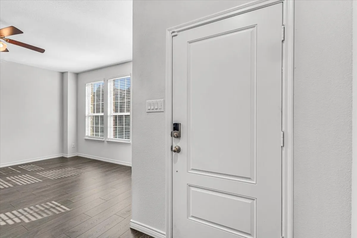 Panel-style door with digital keypad entry