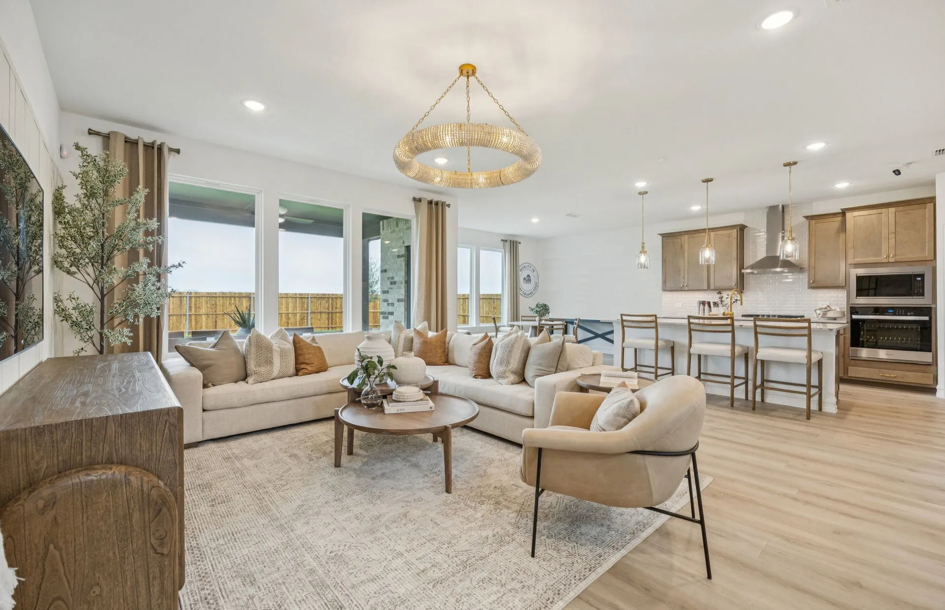 *Model Representation - Gathering room with view of main living areas