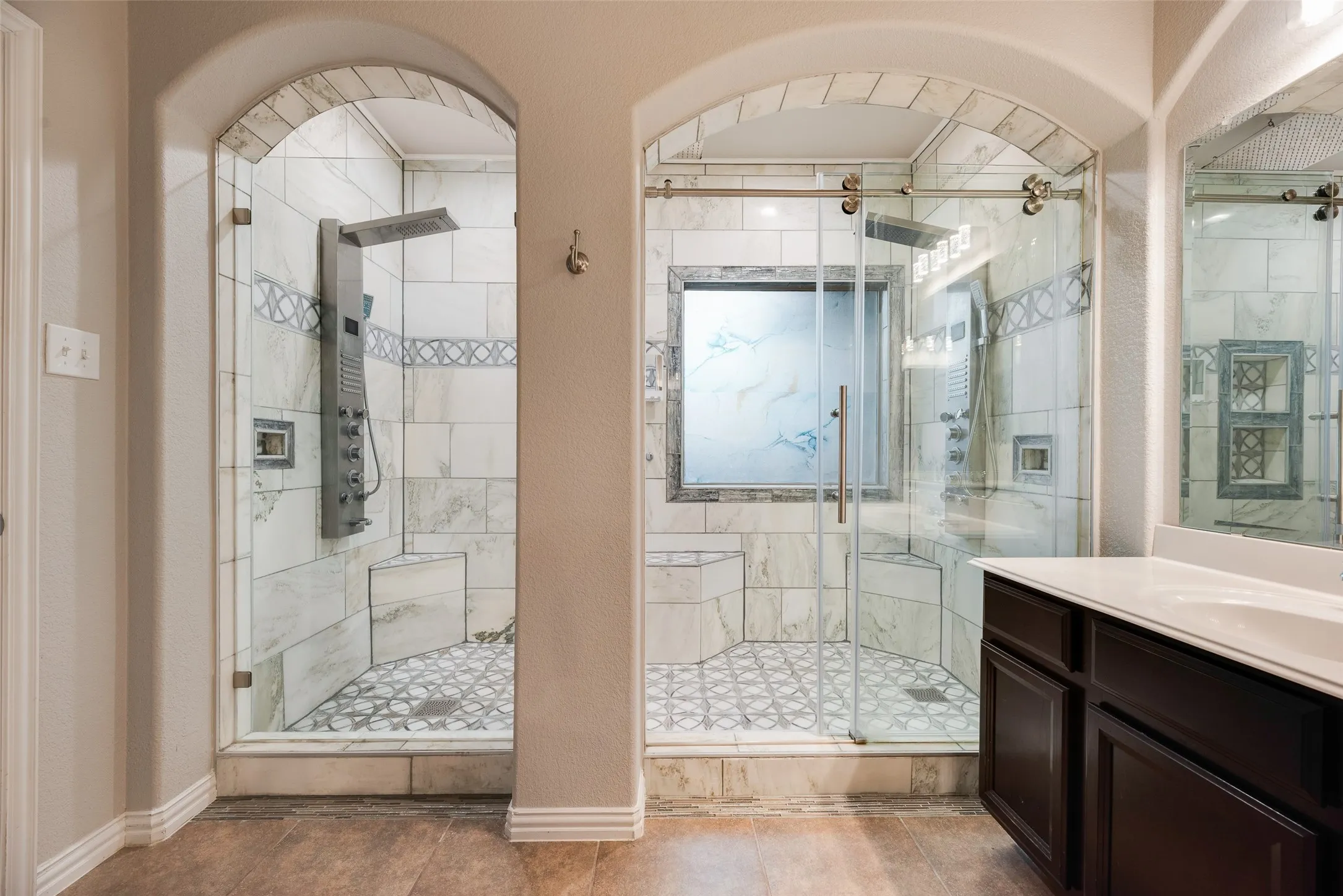 Oversized walk-in shower