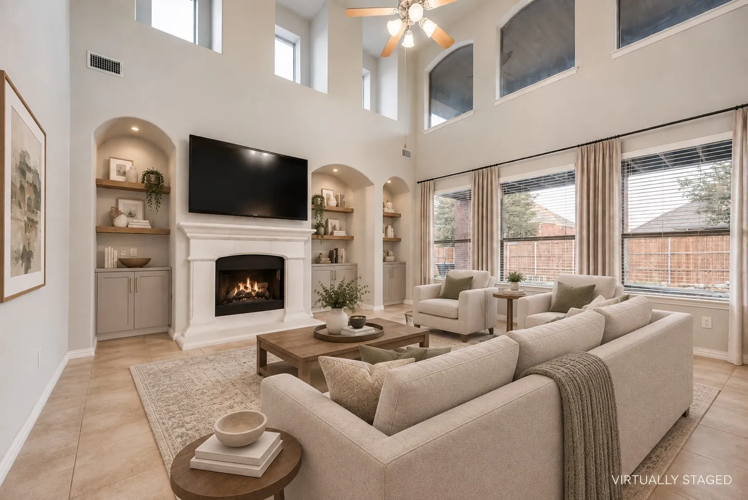 Living room - virtually staged