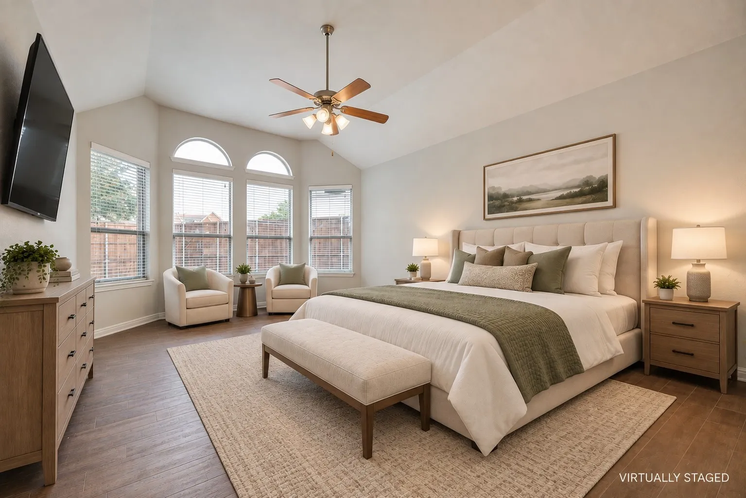 Primary bedroom - virtually staged