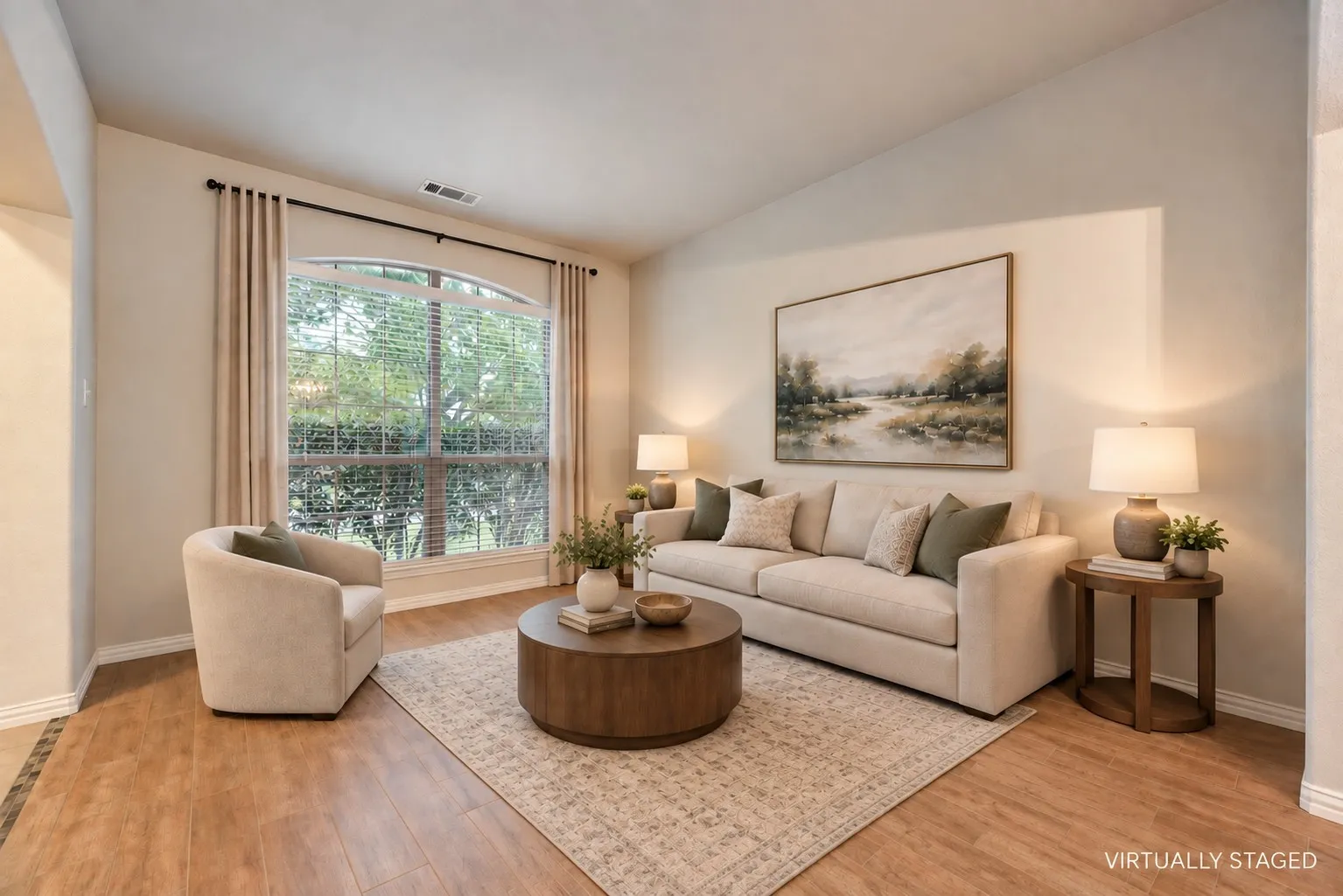 Formal living - virtually staged