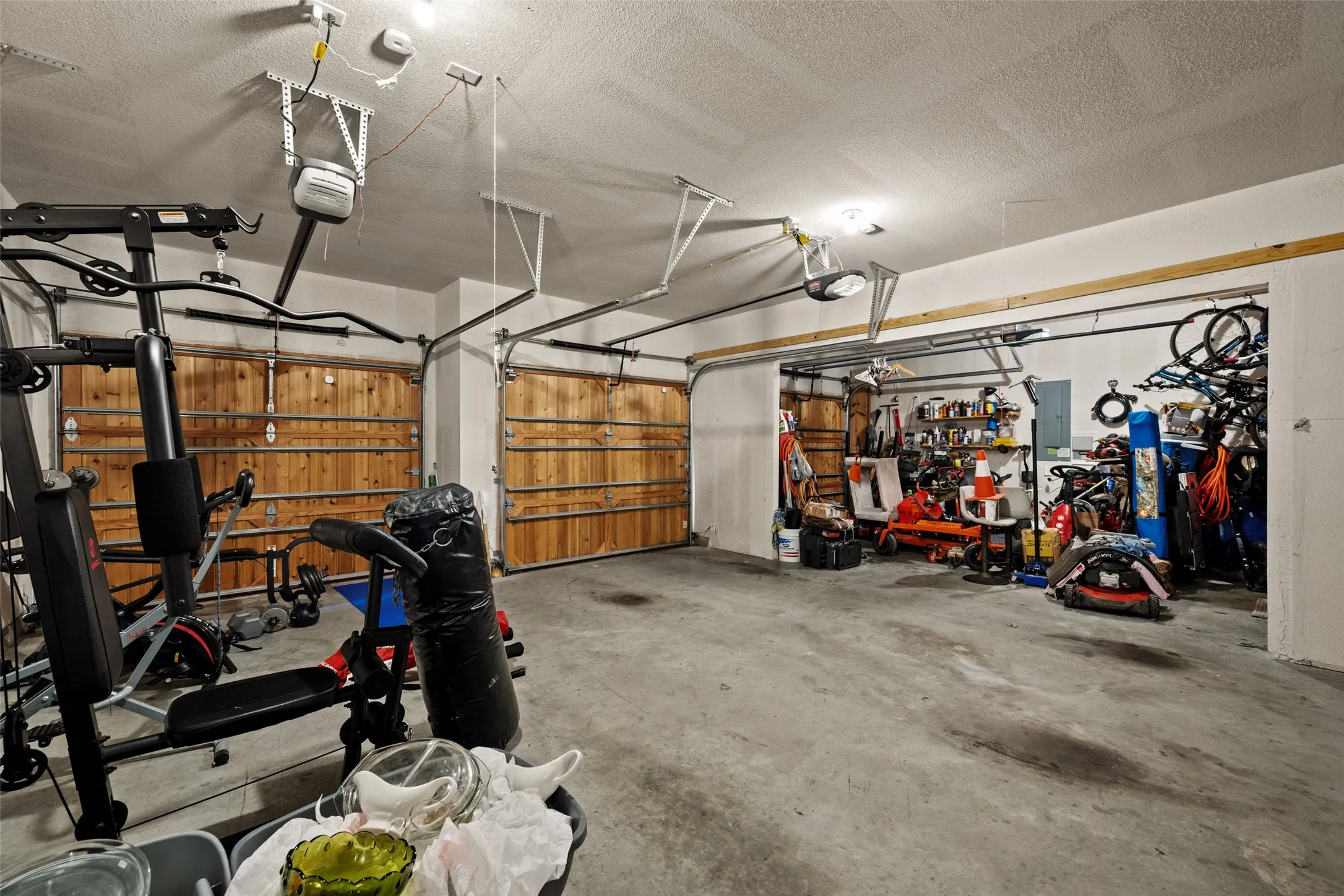 Three-car garage