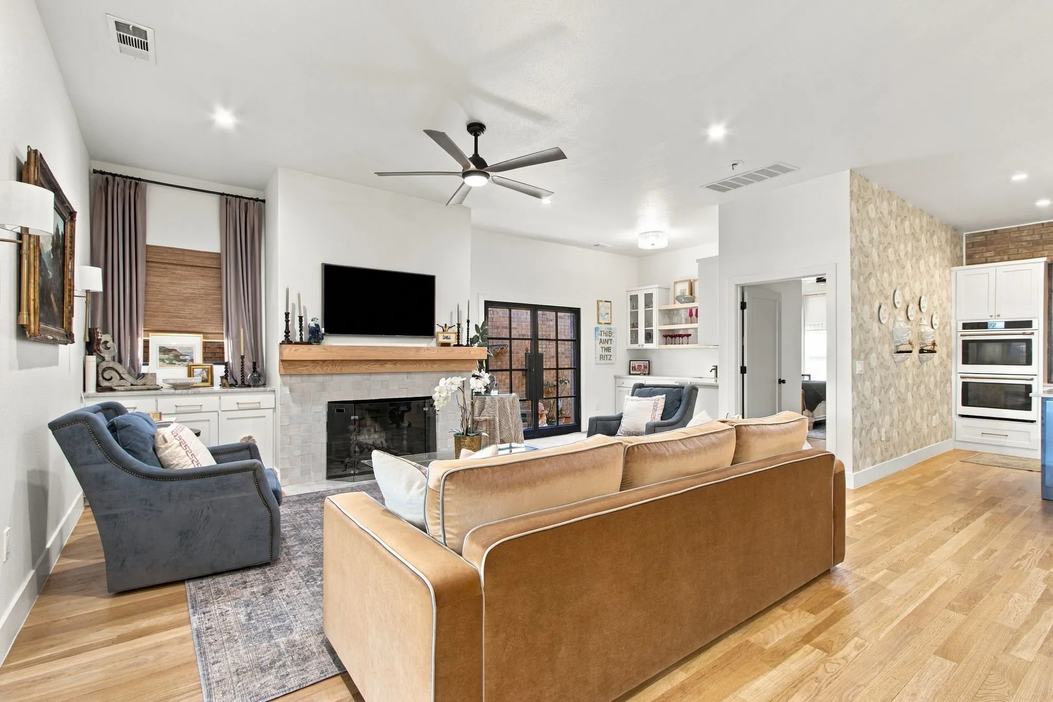 Wood-finish flooring throughout