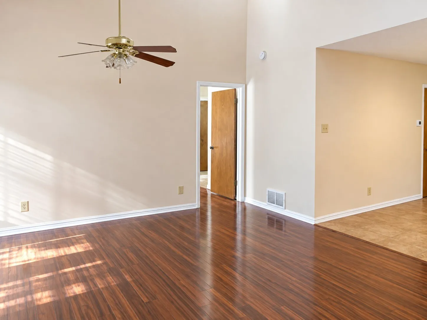 203- Wood-finish flooring with a high-gloss finish