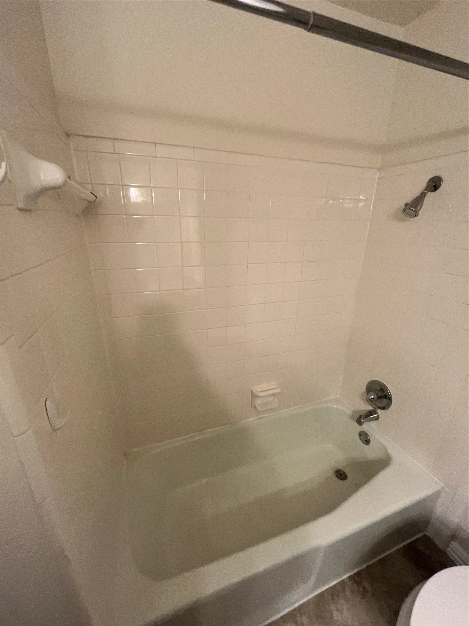 White subway tile surround