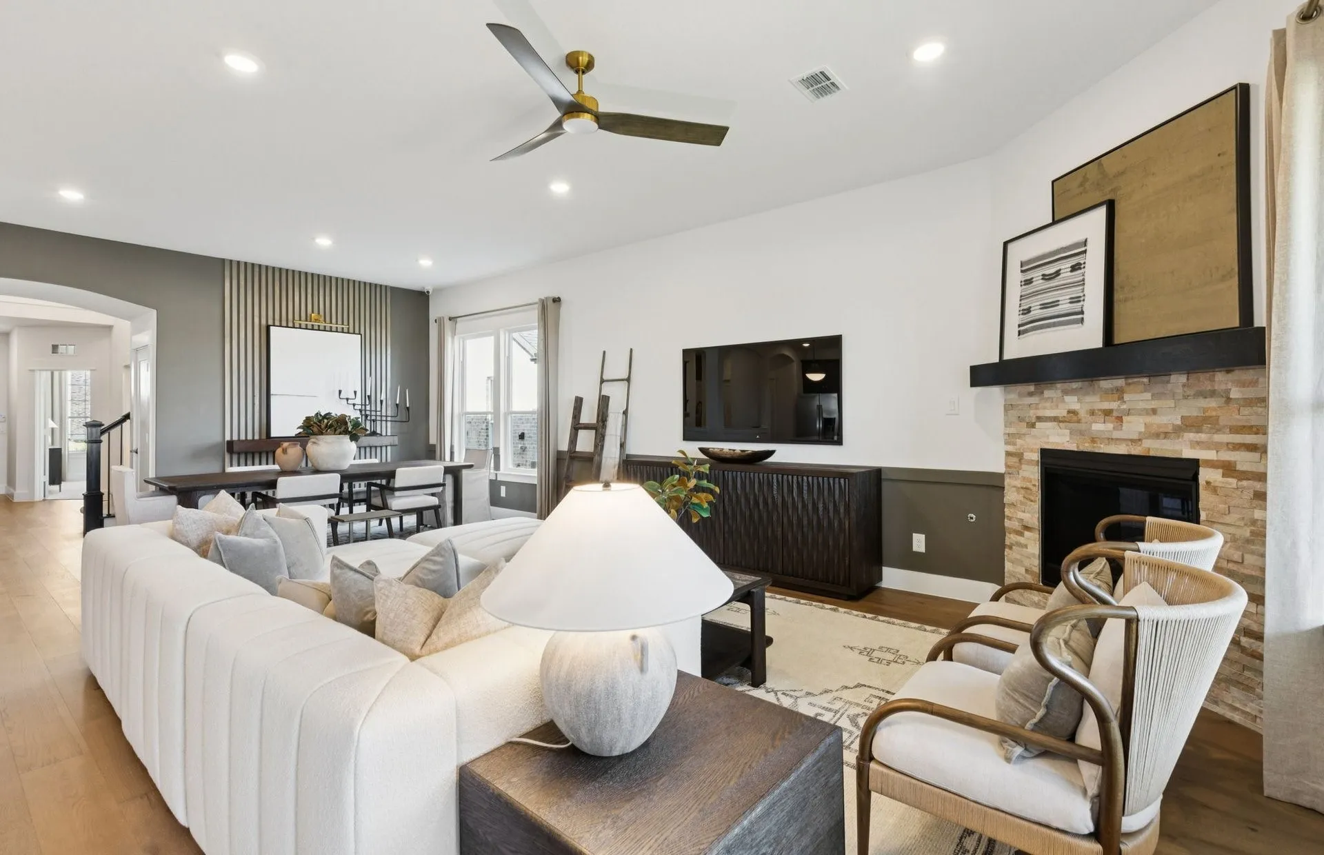 *Model Representation - Gathering room with view of main living areas