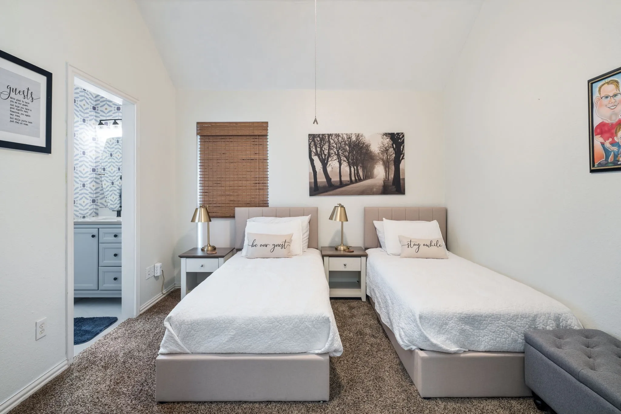 Bedroom 3 with window, ceiling fan, walk in closet and jack & jill bathroom