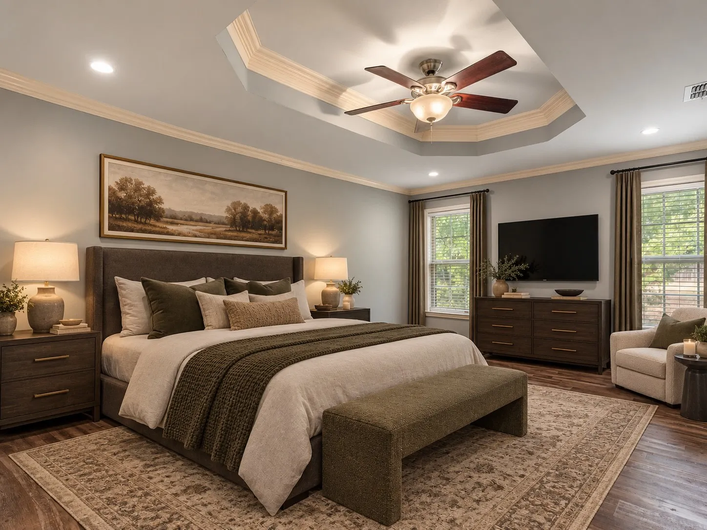 Virtually Staged Primary Bedroom