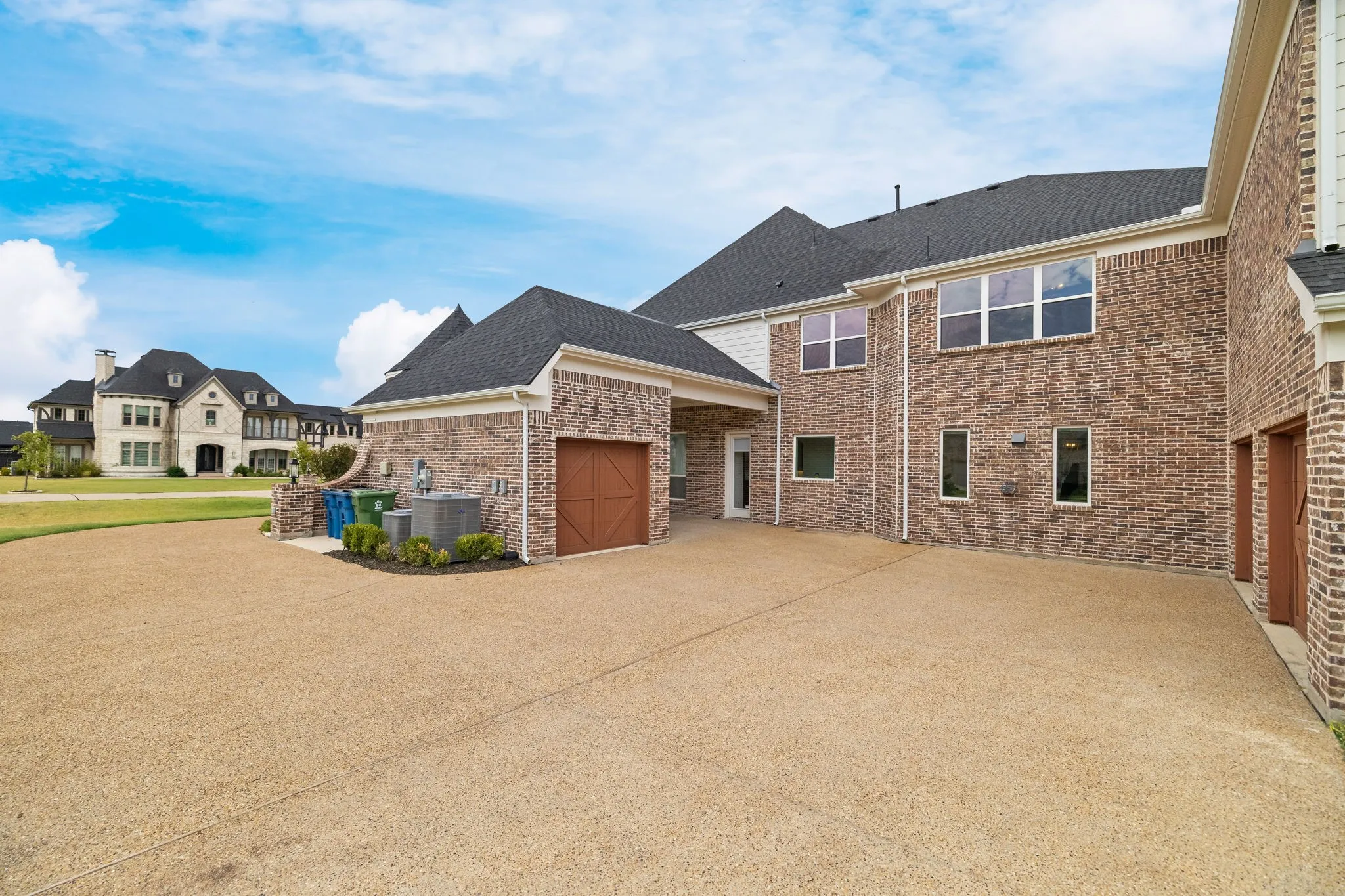 Brick exterior with multiple windows
