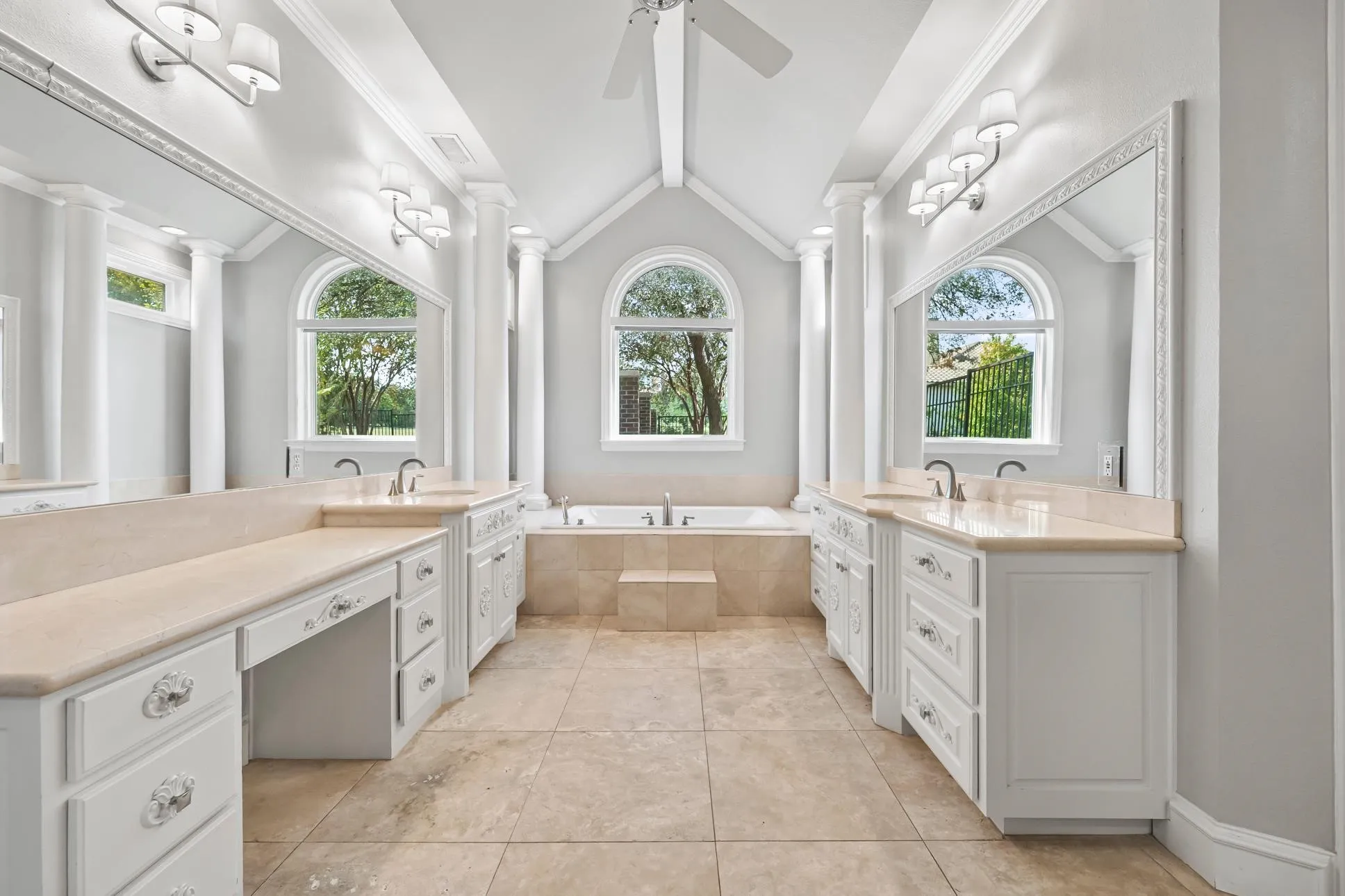 Luxury oversized bath, jetted tub, huge shower and closets.