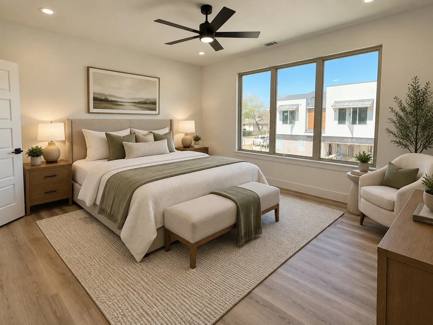Primary Bedroom Staged
