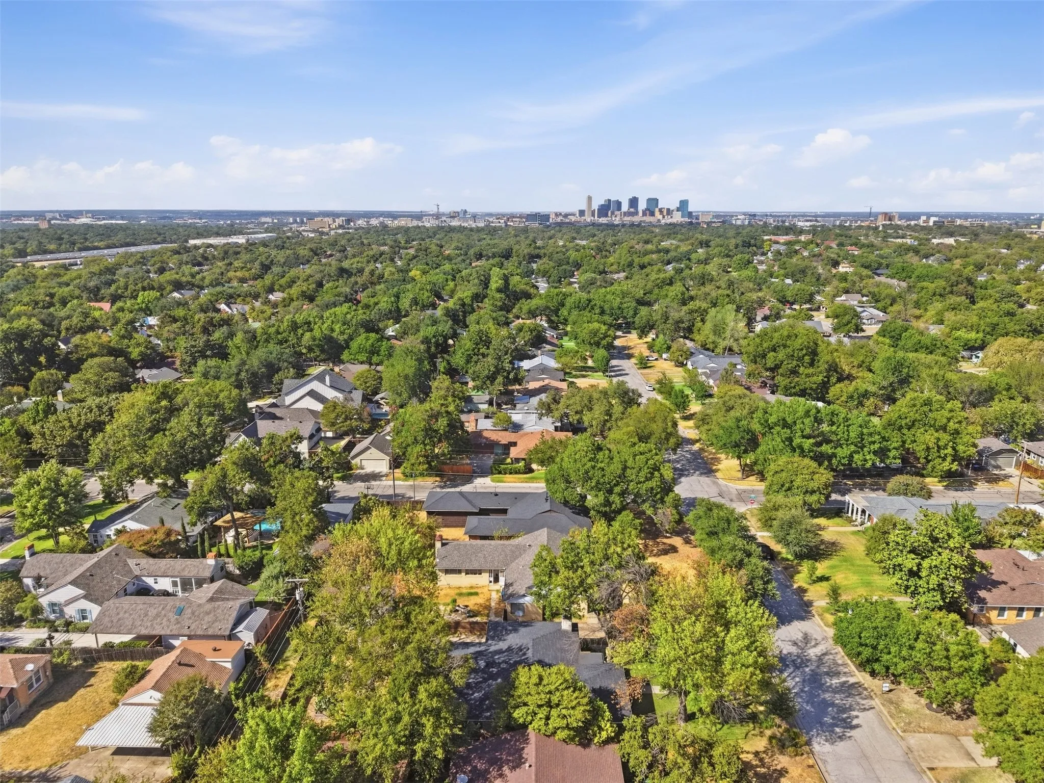 Ariel view toward  downtown and the medical district