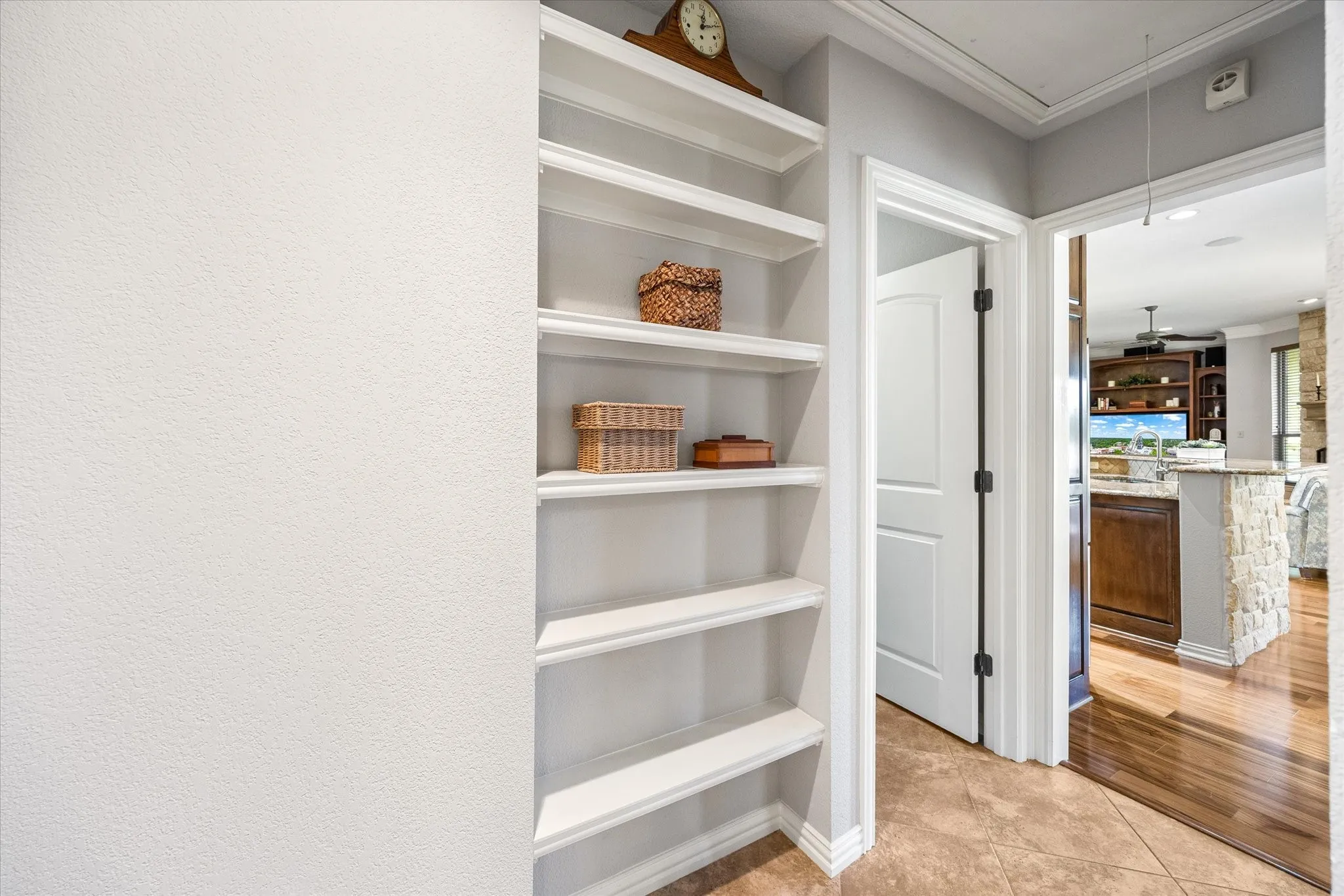 Hallway custom bookshelves