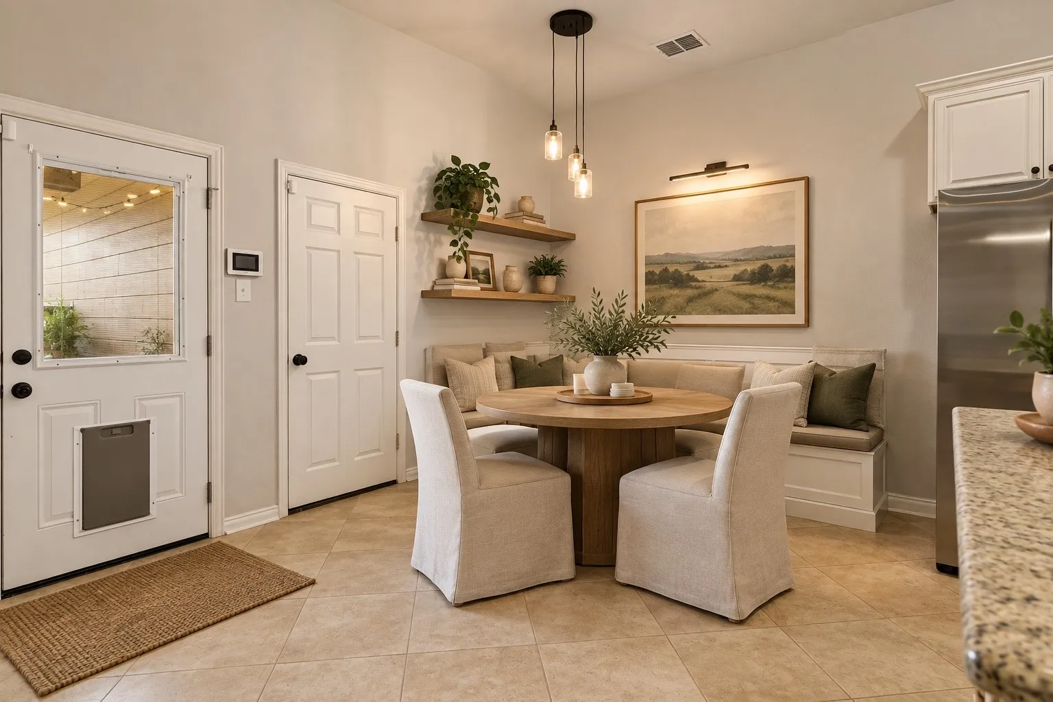 Breakfast area virtually staged