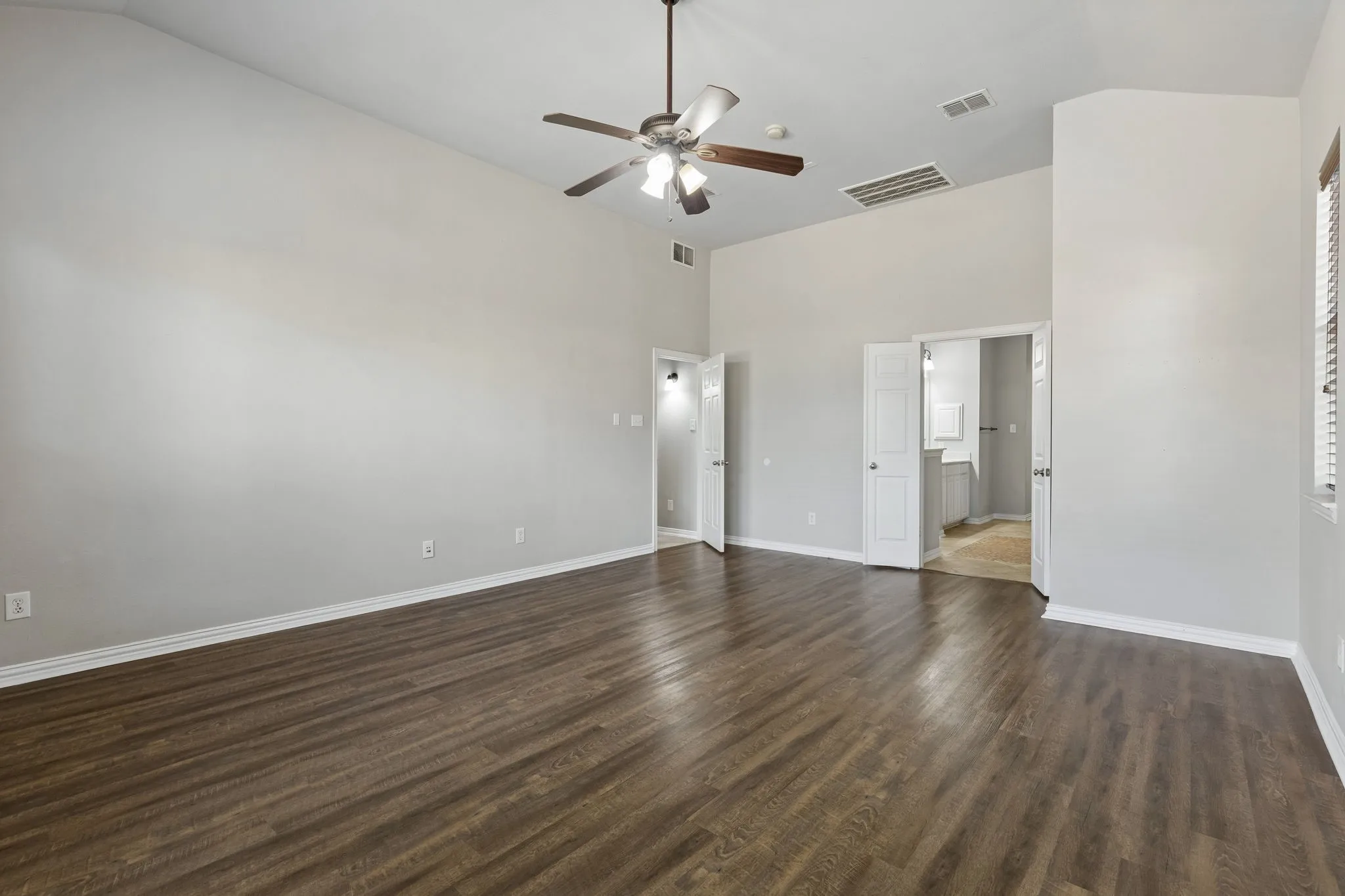 Spacious primary bedroom