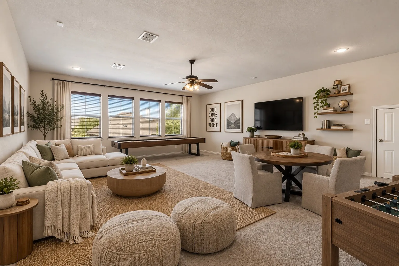 Bonus area perfect for game room or family room virtually staged