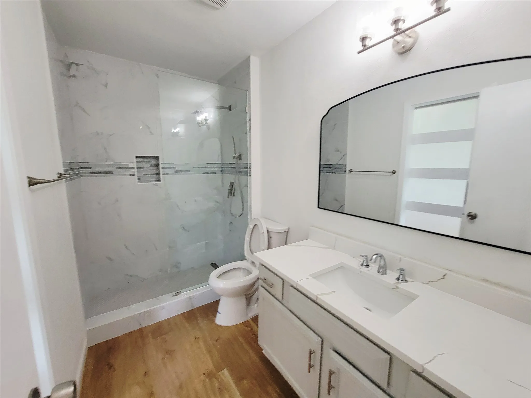 Primary bathroom with new walki in shower