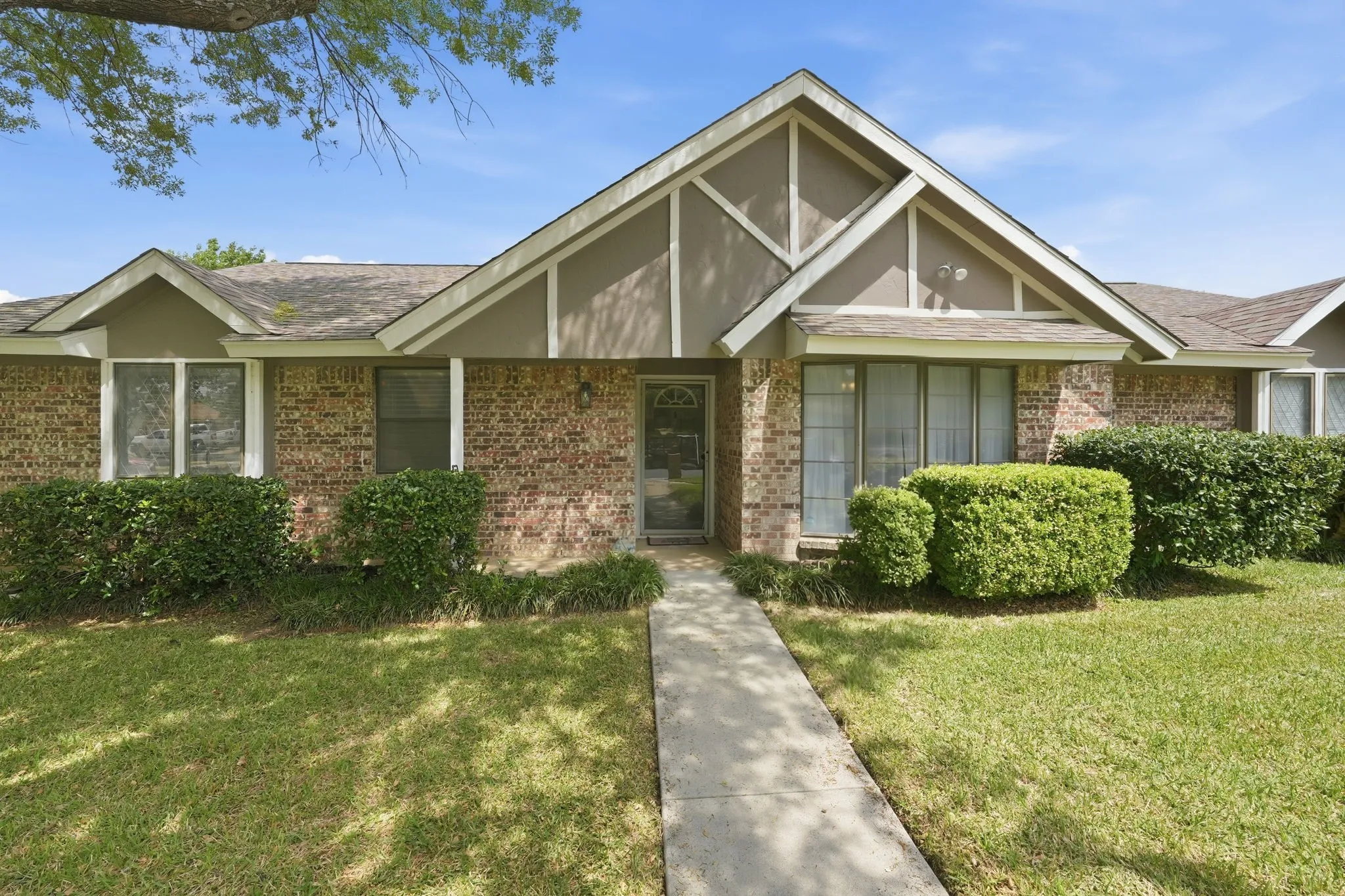 Brick exterior with decorative gables