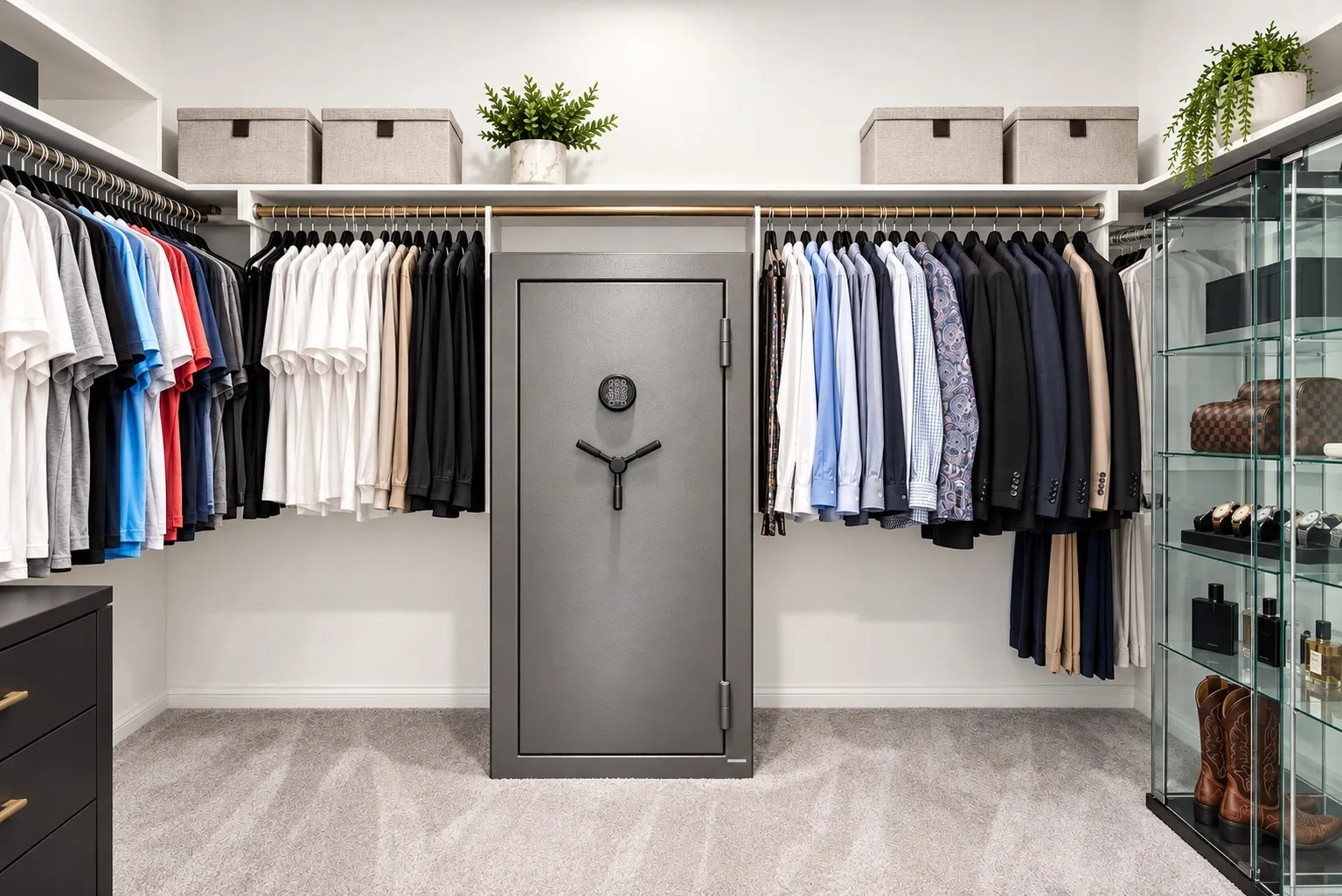 Digitally Staged Primary Closet