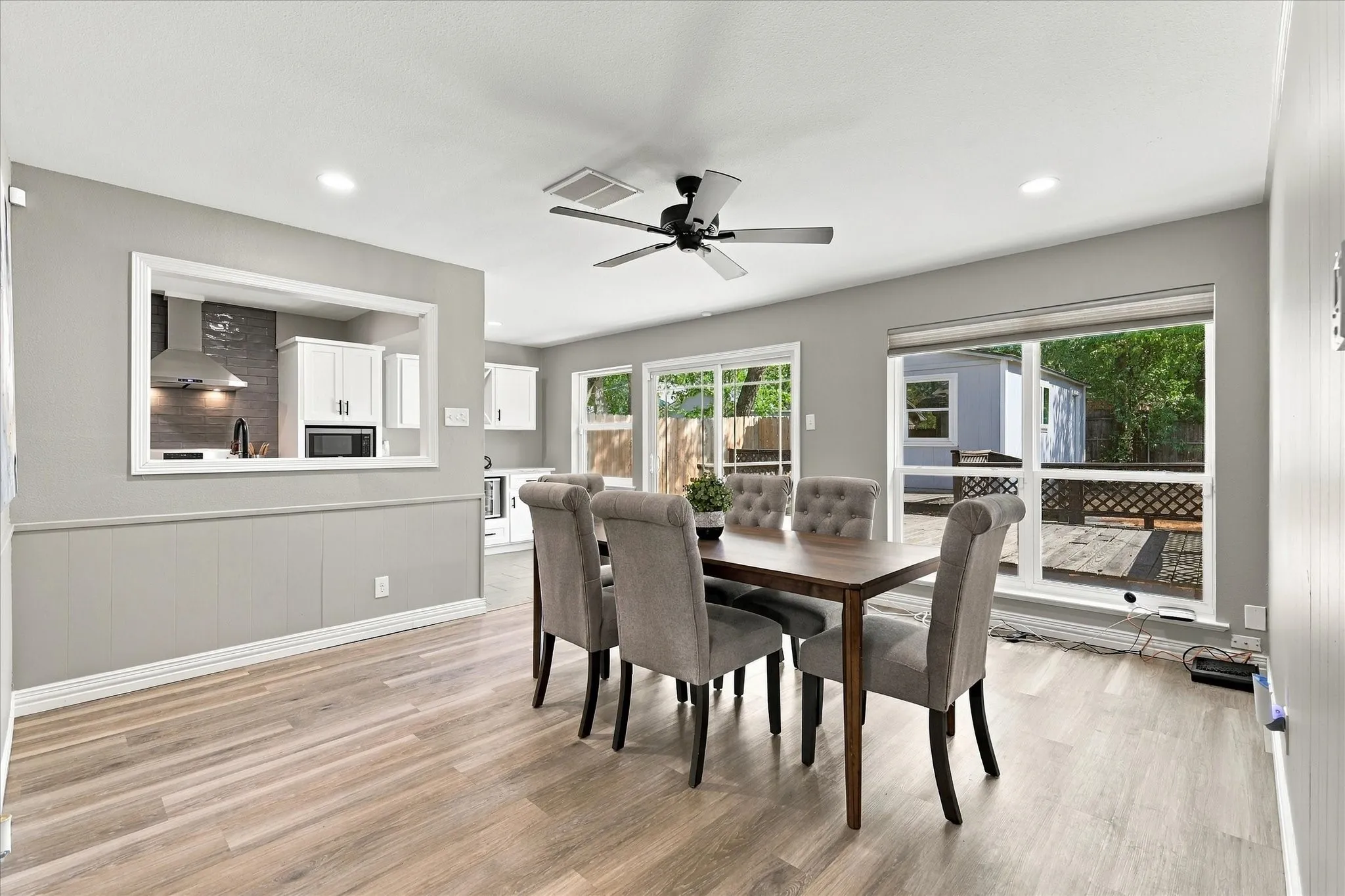 Light filled dining area with updated windows