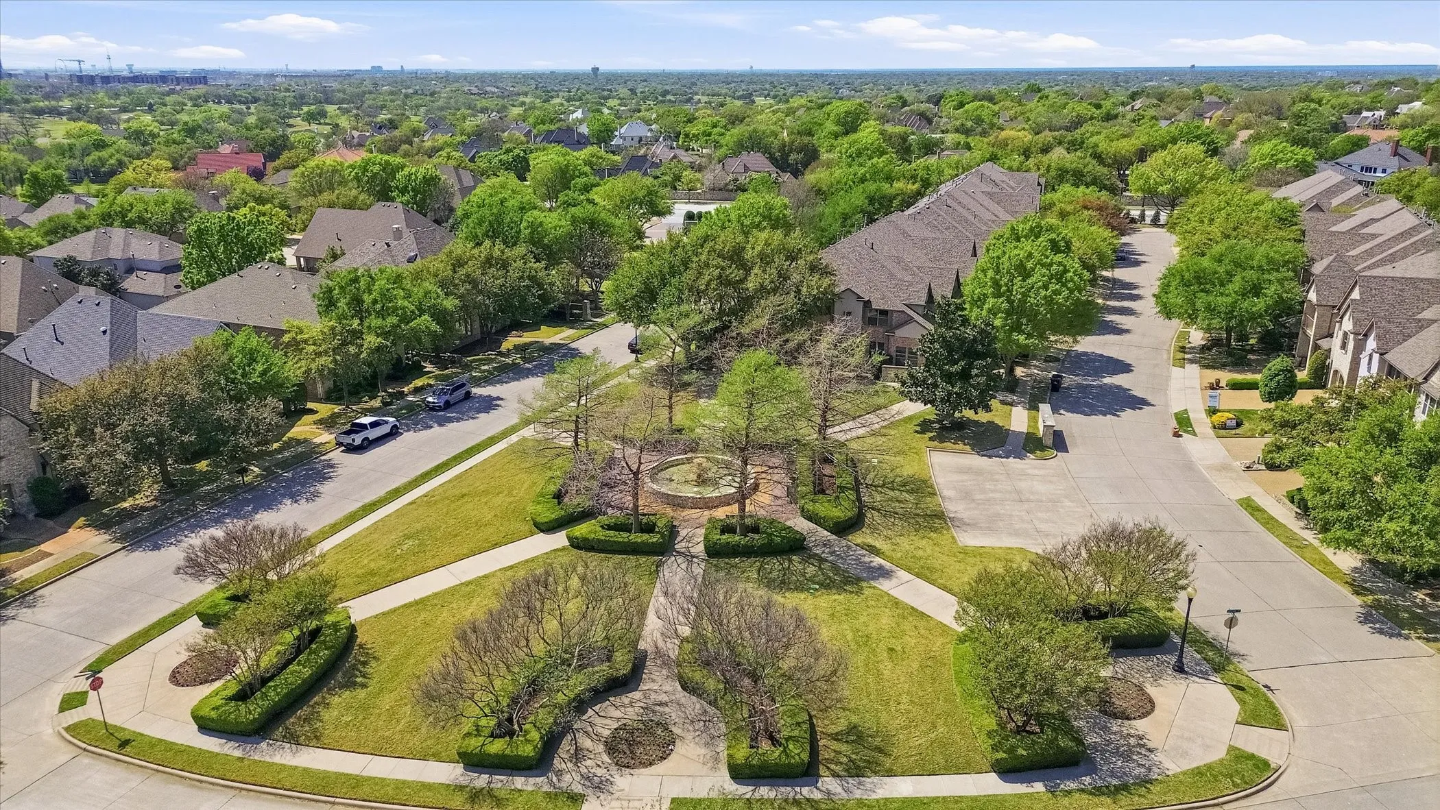 Aerial view of residential area