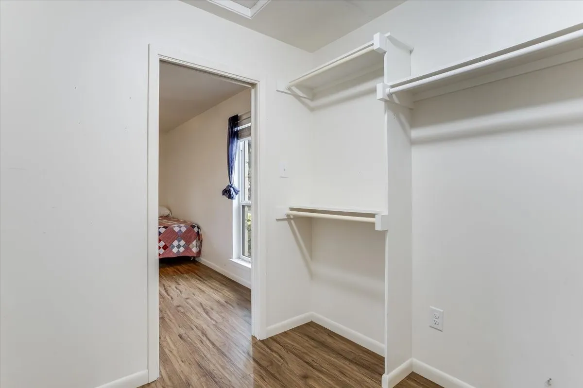 Built-in closet shelving and hanging rods