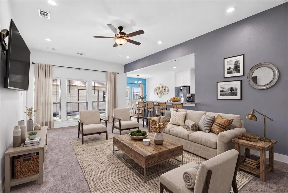 Virtually staged living room.