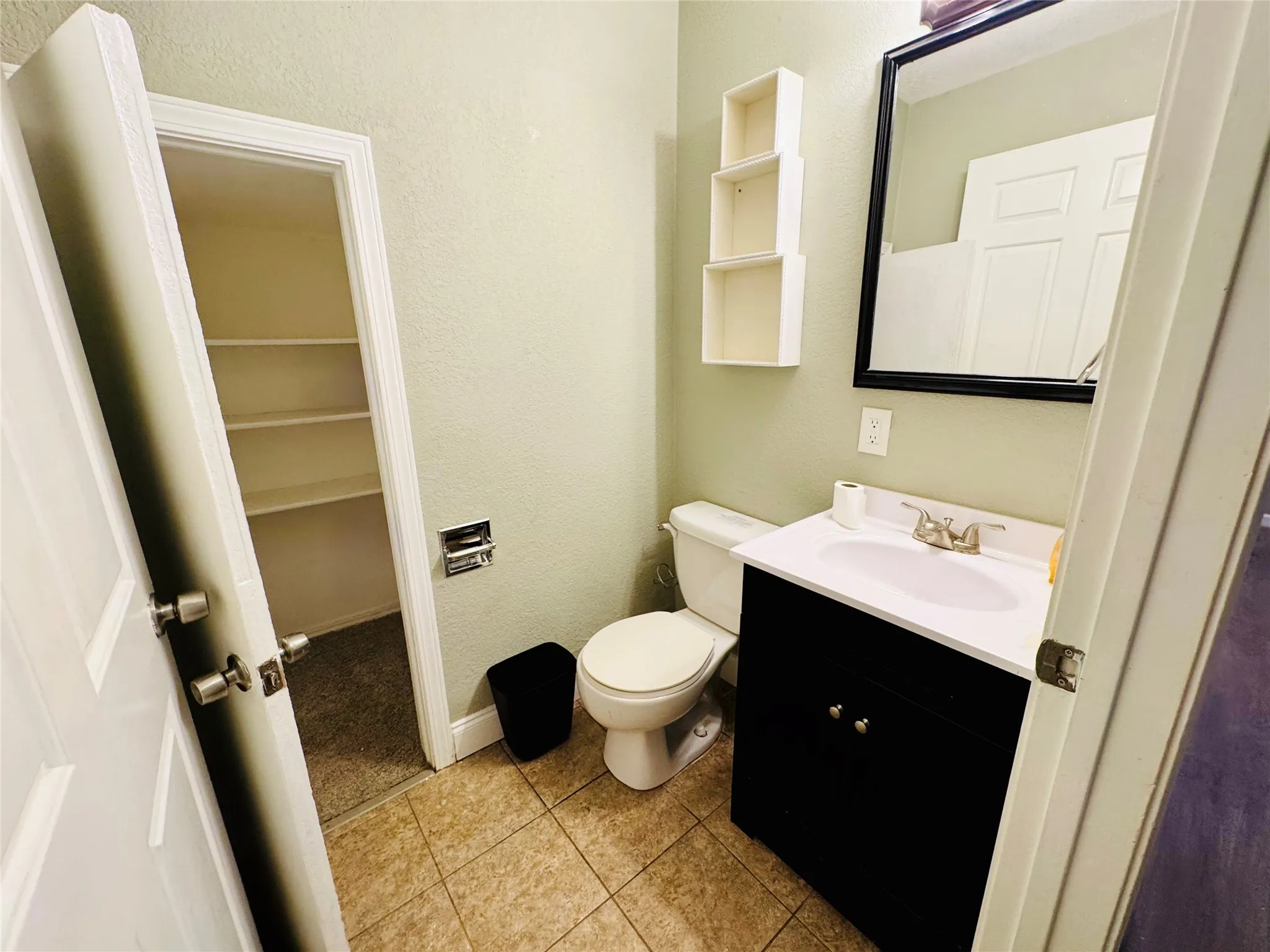 Half bath with lots of storage