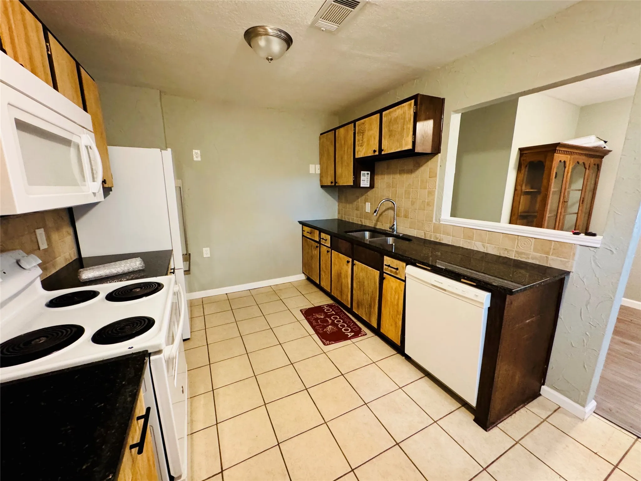 Open into dining room