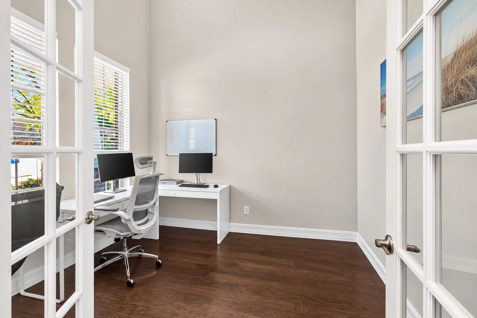 Office off to the left when you walk in with cathedral ceilings
