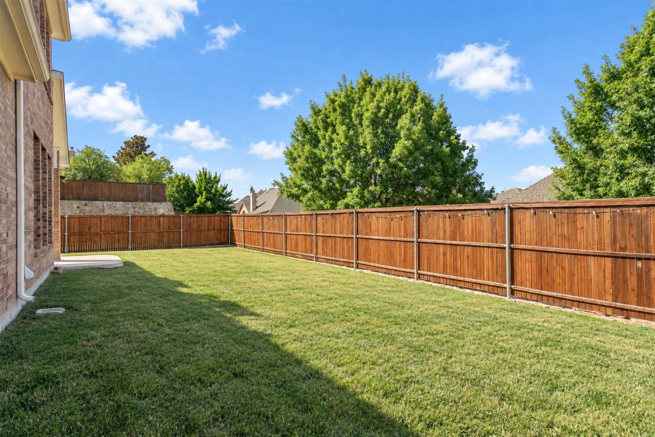 Large private backyard