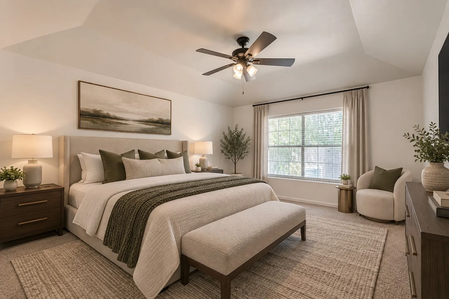 Primary Bedroom Virtually Staged to show potential