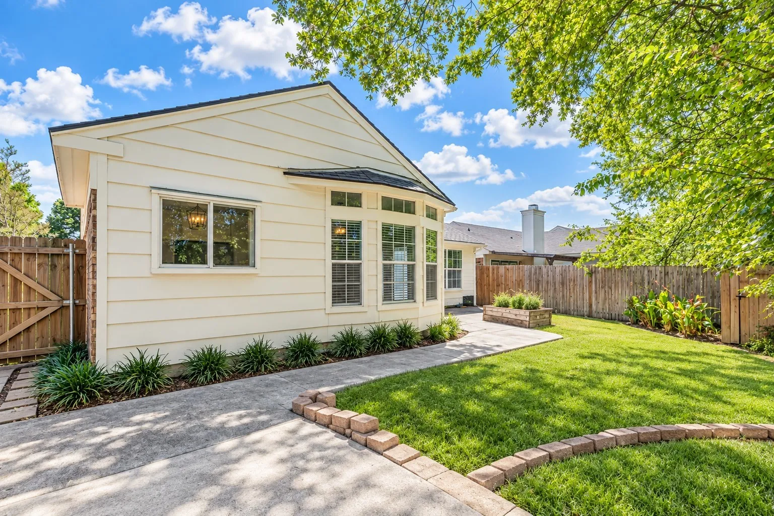 Grass greened to show potential
