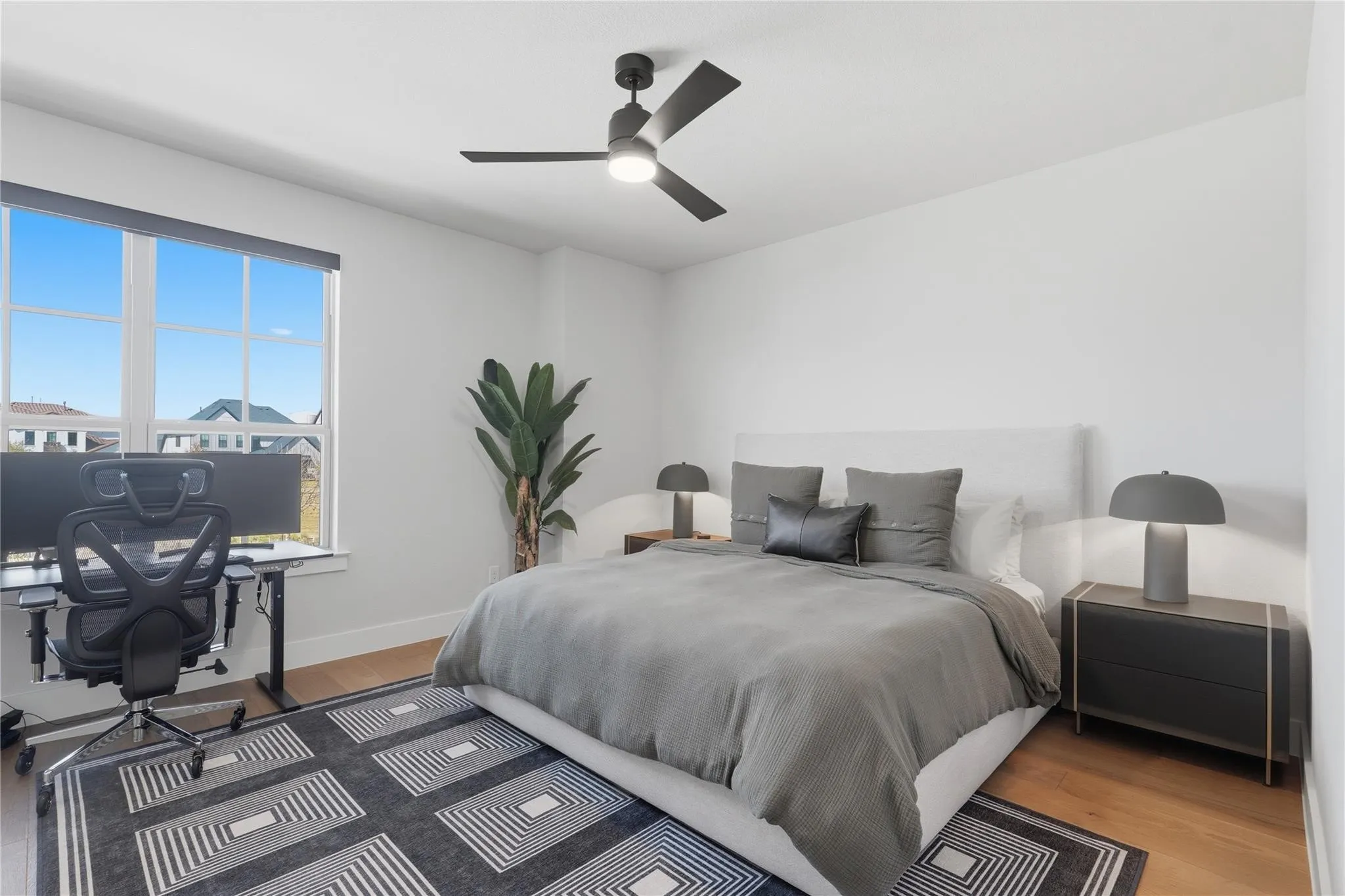 Hardwood-style flooring throughout